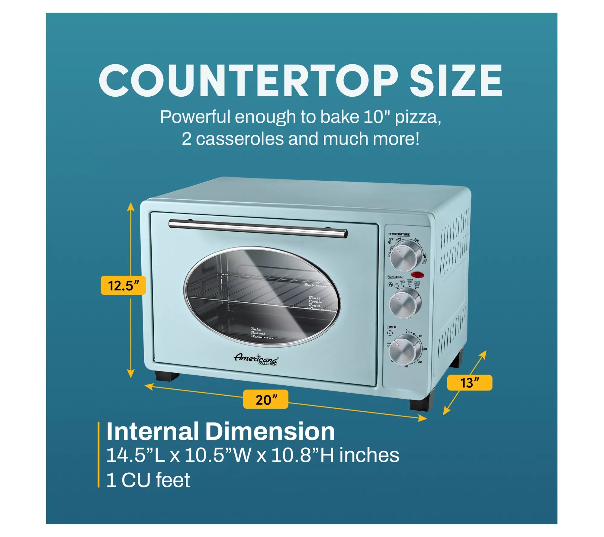 Americana by Elite 8Slice 33L Retro Toaster Oven