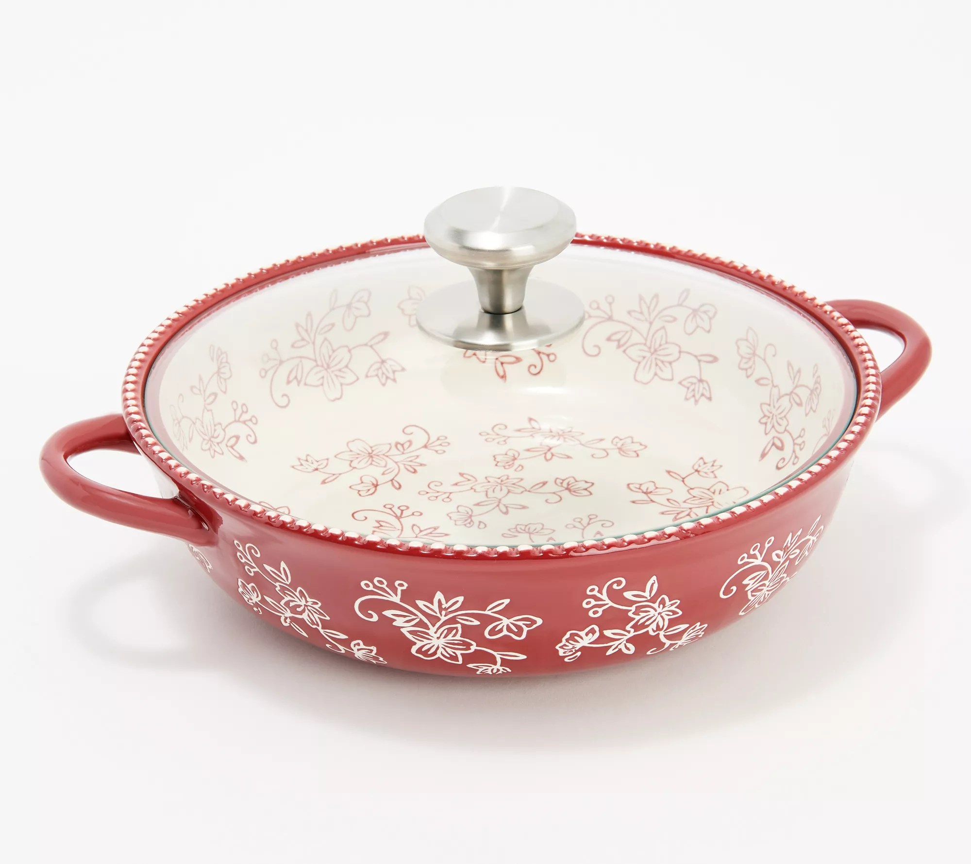 Temptations Floral Lace 2qt Bowl with Glass Lid