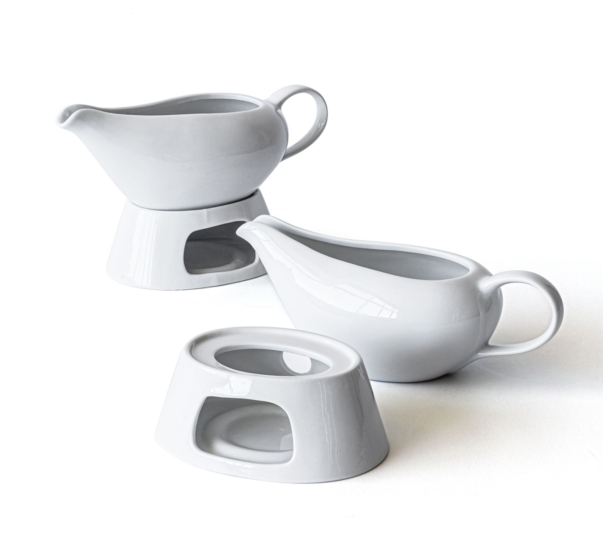 Over & Back Set of 2 Gravy Boat and Warmer