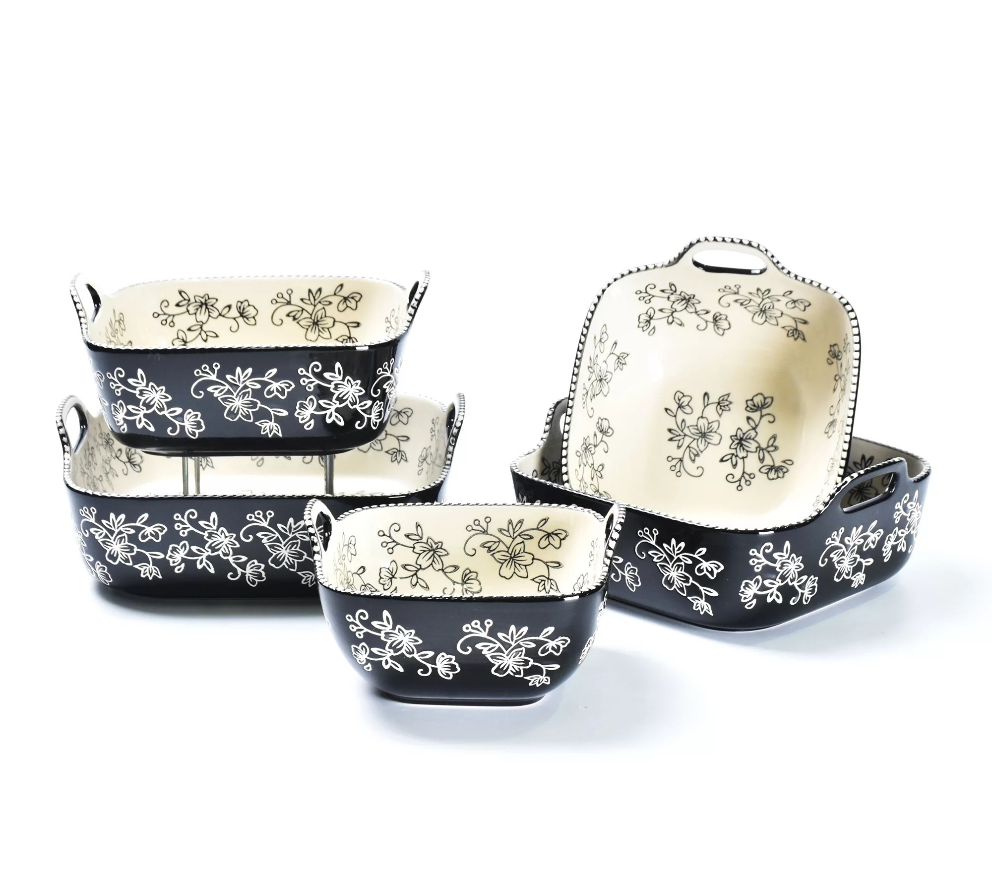 Temptations Floral Lace Nostalgic 5Piece Bakeware Set