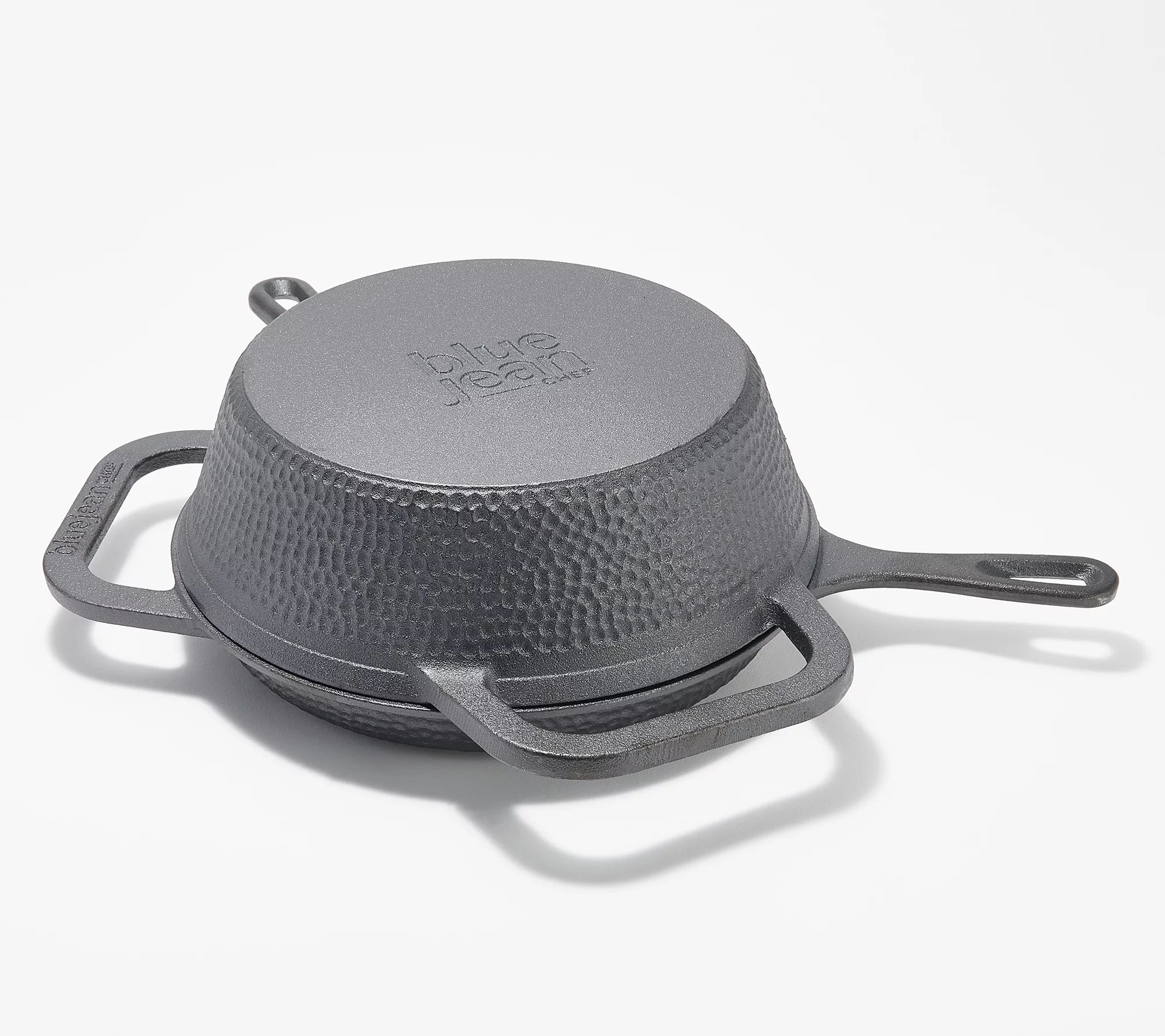 Blue Jean Chef Hammered 3qt Cast Iron Combo Cooker