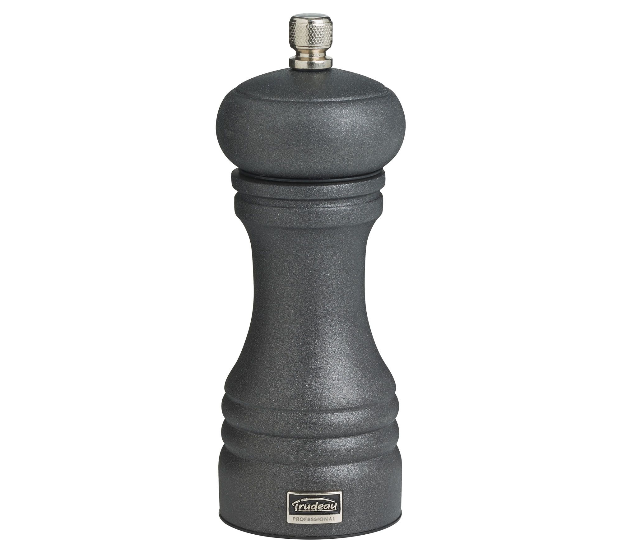 Trudeau Professional 6" Metallic Black Matte Pepper Mill