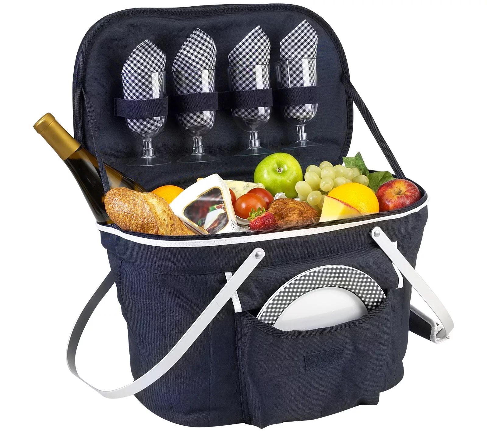 Picnic at Ascot, Collapsible Insulated Picnic Basket For 4