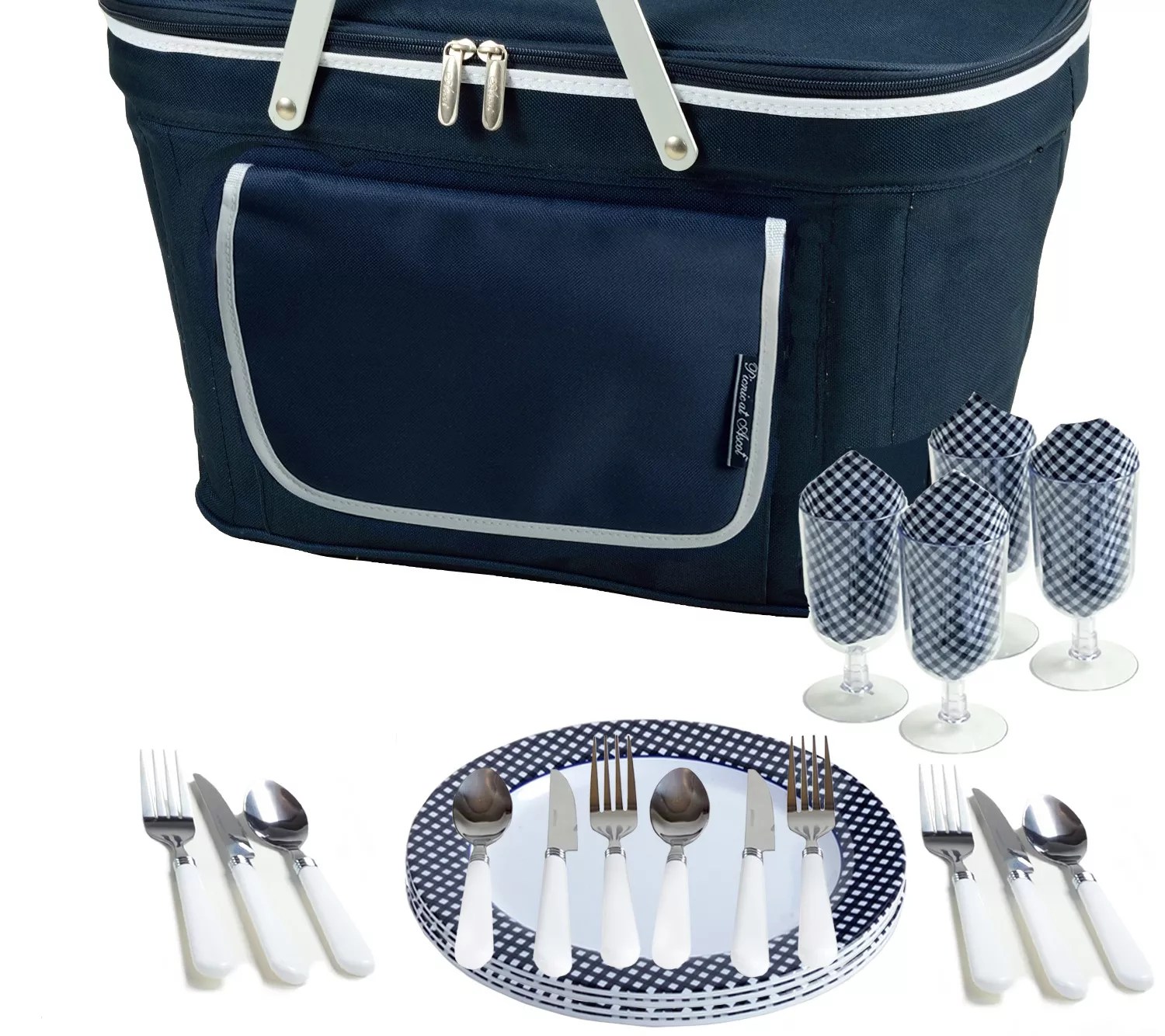 Picnic at Ascot, Collapsible Insulated Picnic Basket For 4