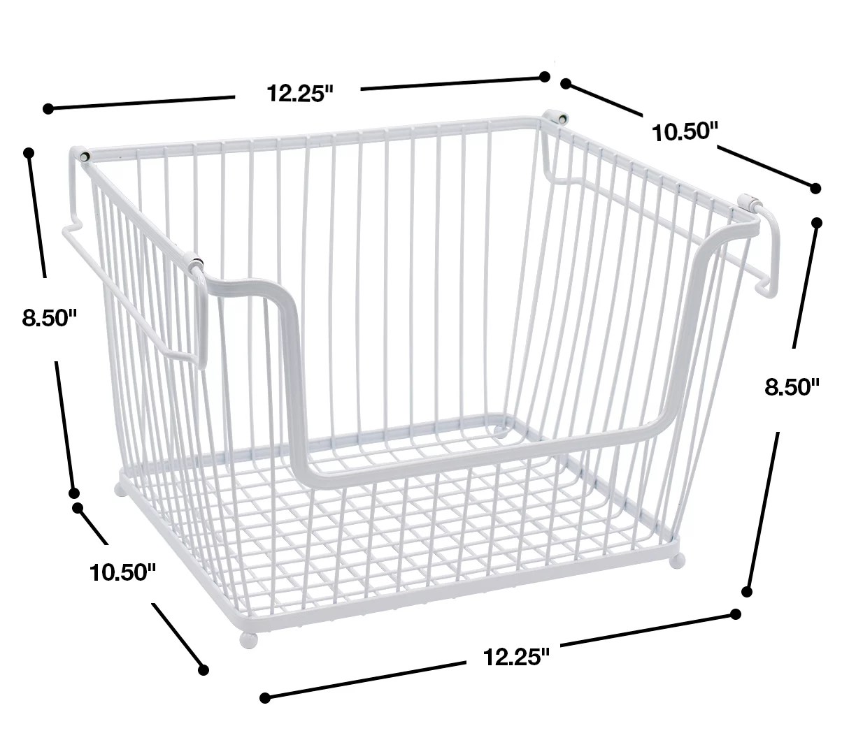 Stackable Metal Storage Bin Baskets Large, 6ack