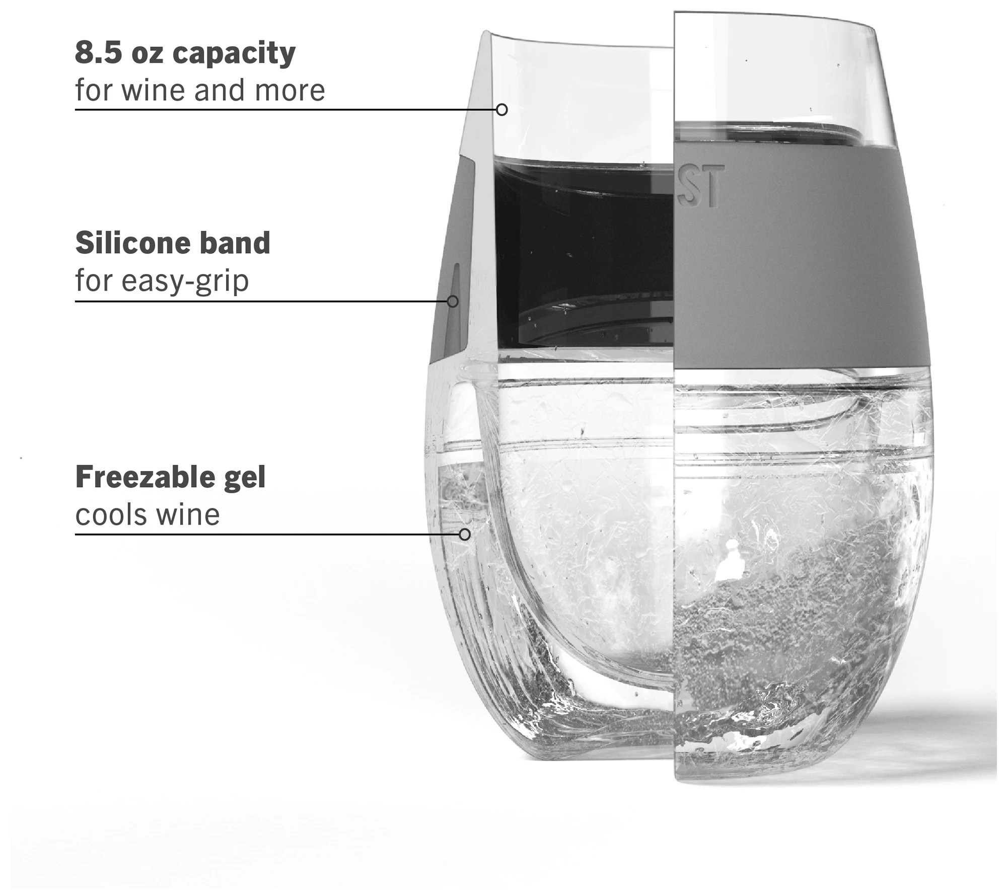 HOST Set of (4) Wine FREEZE Cooling Cups