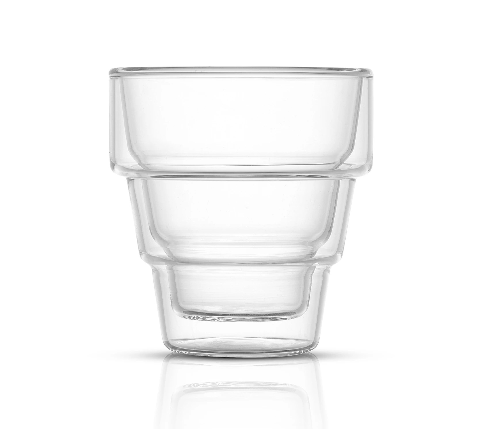 JoyJolt Set of (2) 3oz Pila DoubleWall Espresso Glass Cups