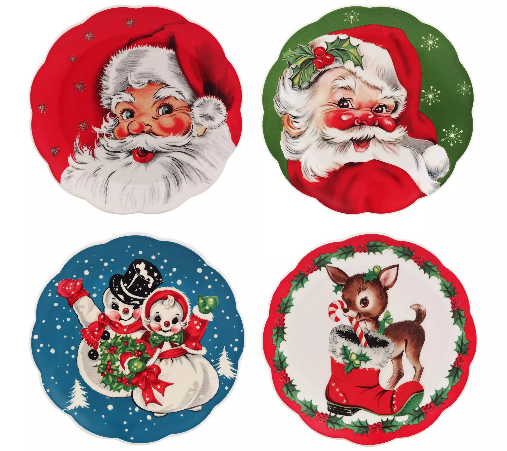 Mr. Christmas Set of (4) 8.5Inch Nostalgic Christmas Plates