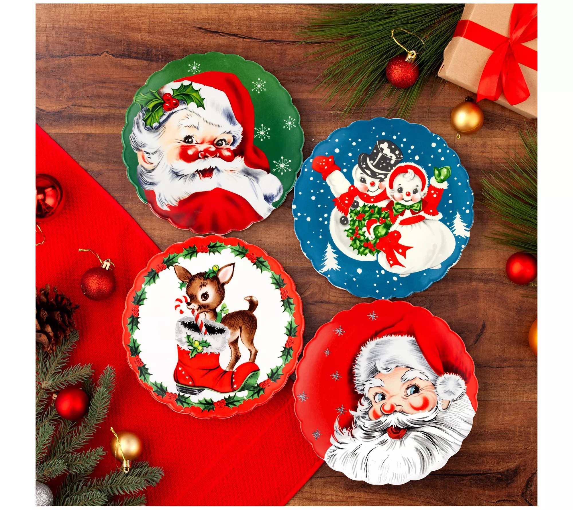 Mr. Christmas Set of (4) 8.5Inch Nostalgic Christmas Plates