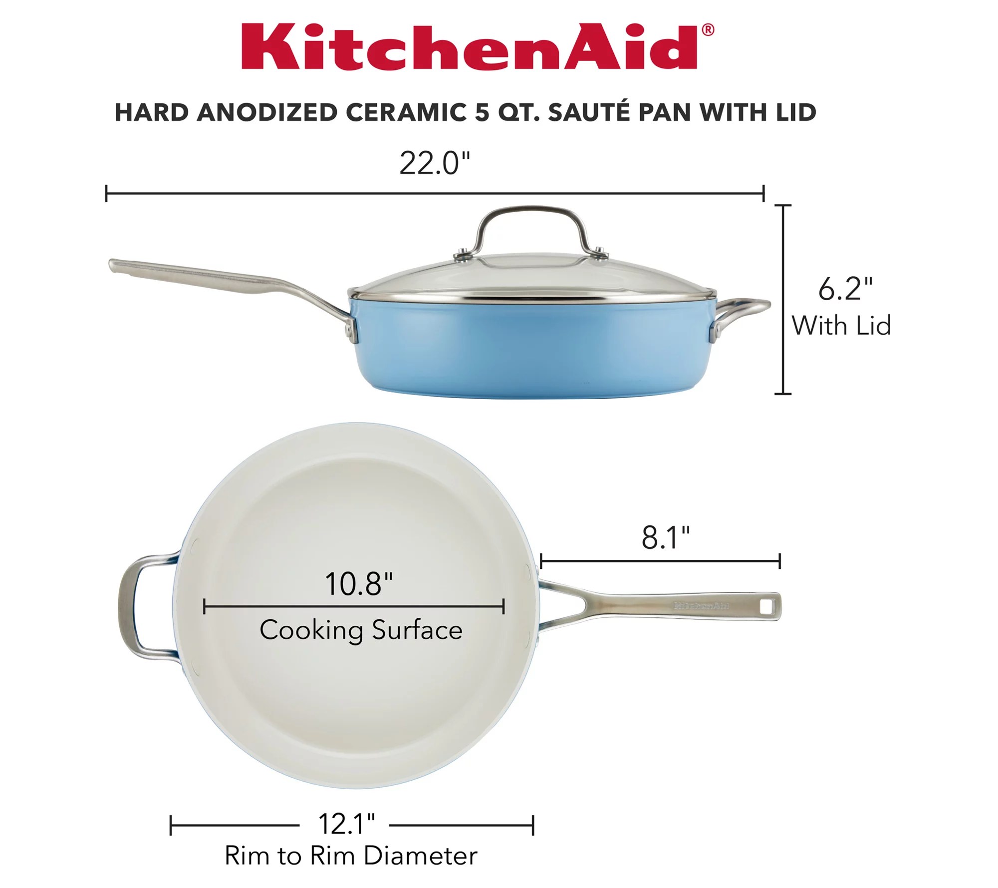 KitchenAid Ceramic Nonstick Covered Saute Pan 5qt