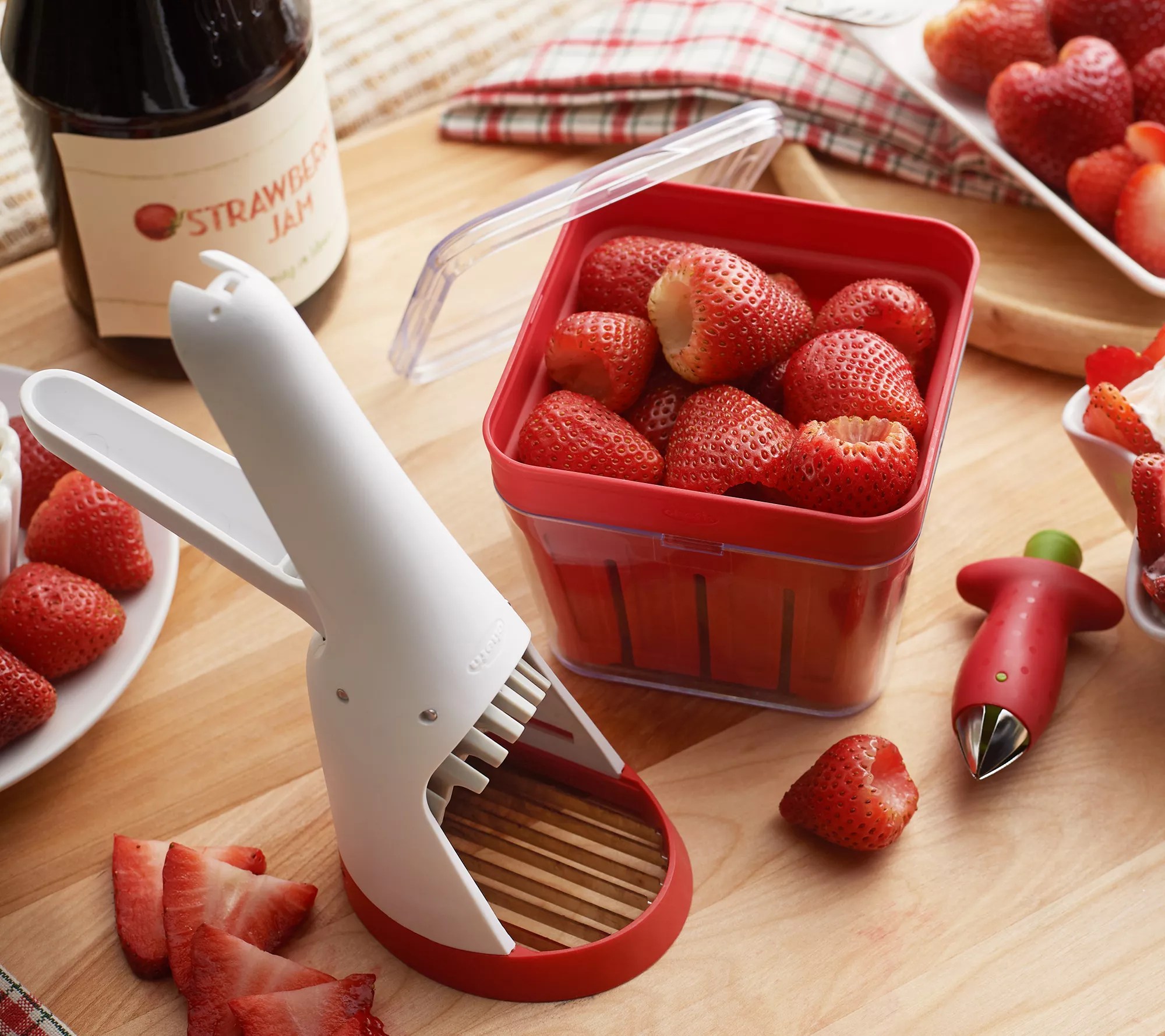 (QVC) QVC2 Chef'n Complete Strawberry StemGem, Slicer & Container Set