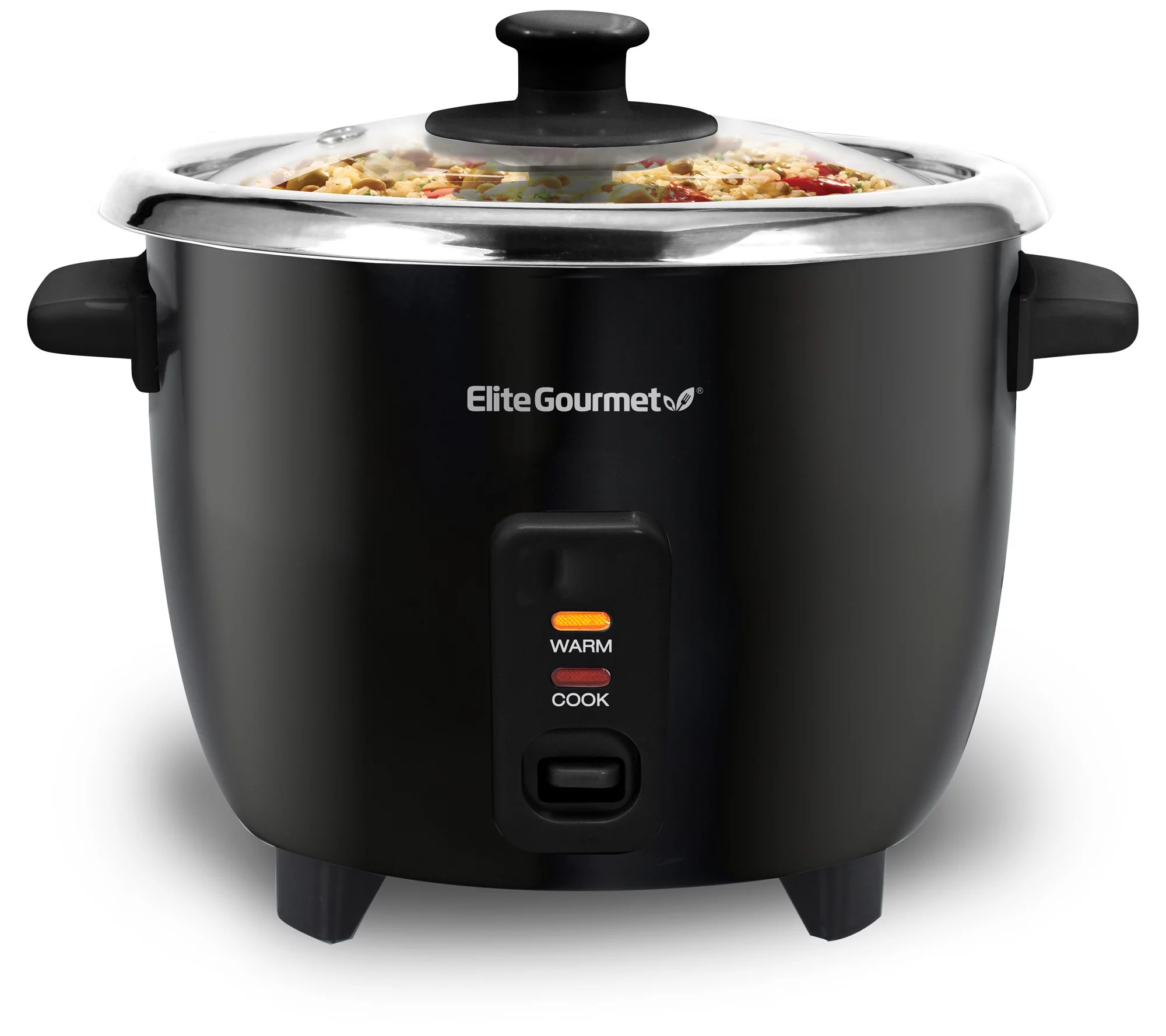 Elite Gourmet 6cup Rice Cooker with Stainless Steel Pot