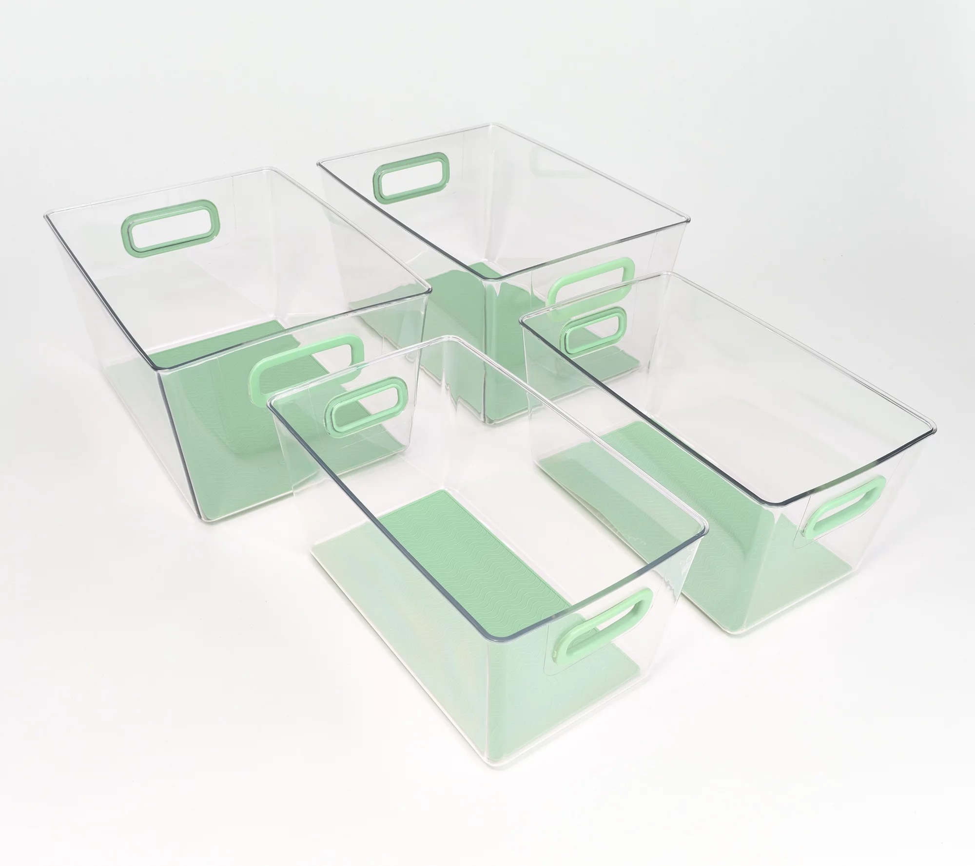 Cella 4Pc Medium & Large Clear Kitchen Storage Bins