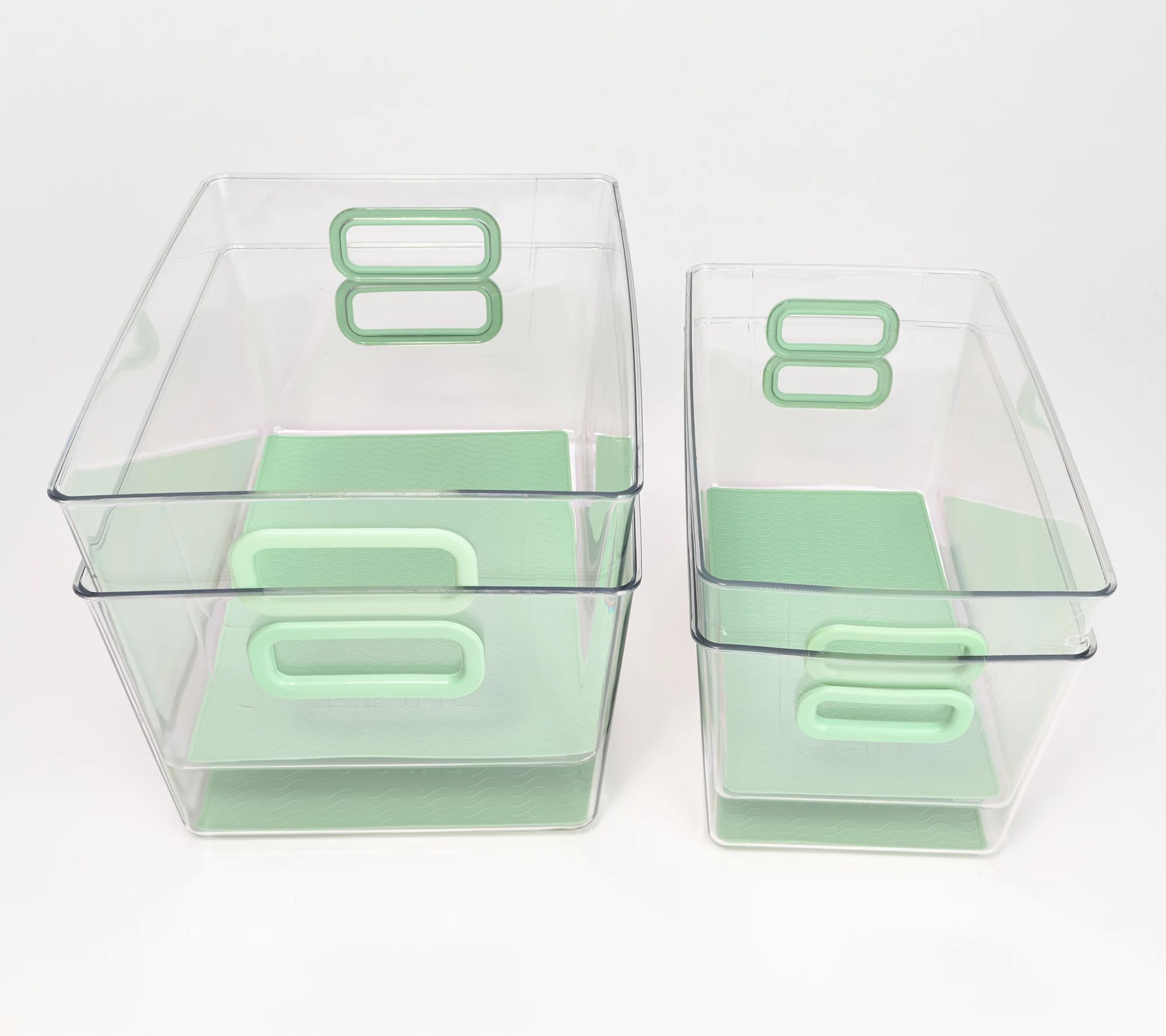 Cella 4Pc Medium & Large Clear Kitchen Storage Bins