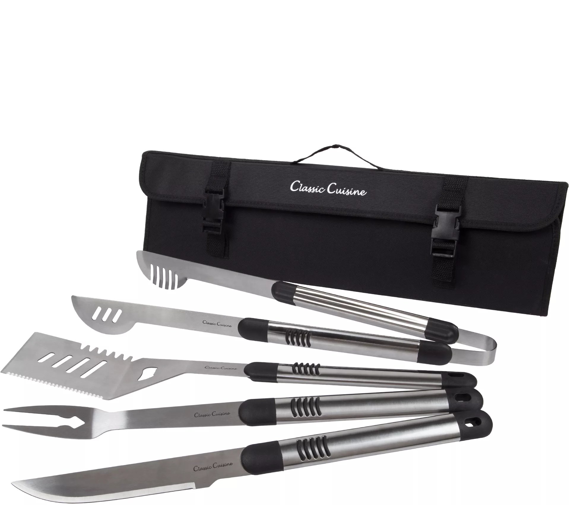 Classic Cuisine 5-Piece Stainless Steel Barbecue Grill Set - QVC.com