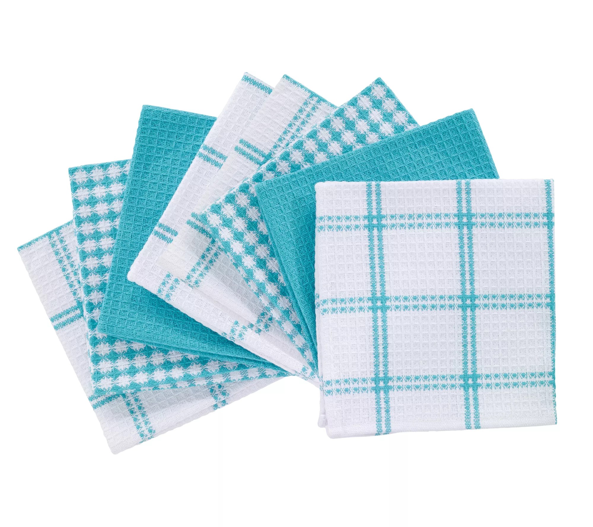 Tfal 8 Pack Coordinating Flat Waffle Weave Dis h Cloths