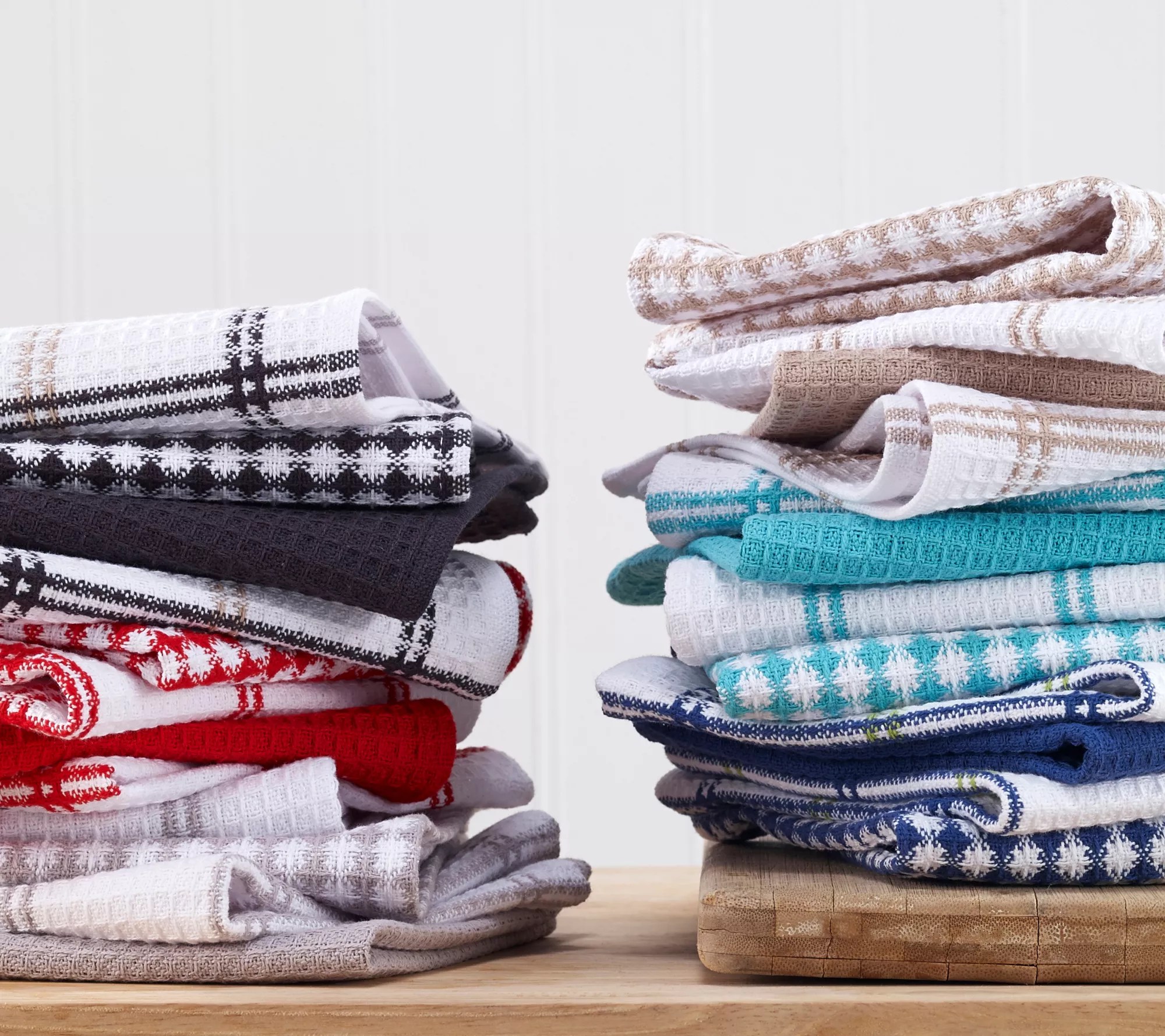 Tfal 8 Pack Coordinating Flat Waffle Weave Dis h Cloths