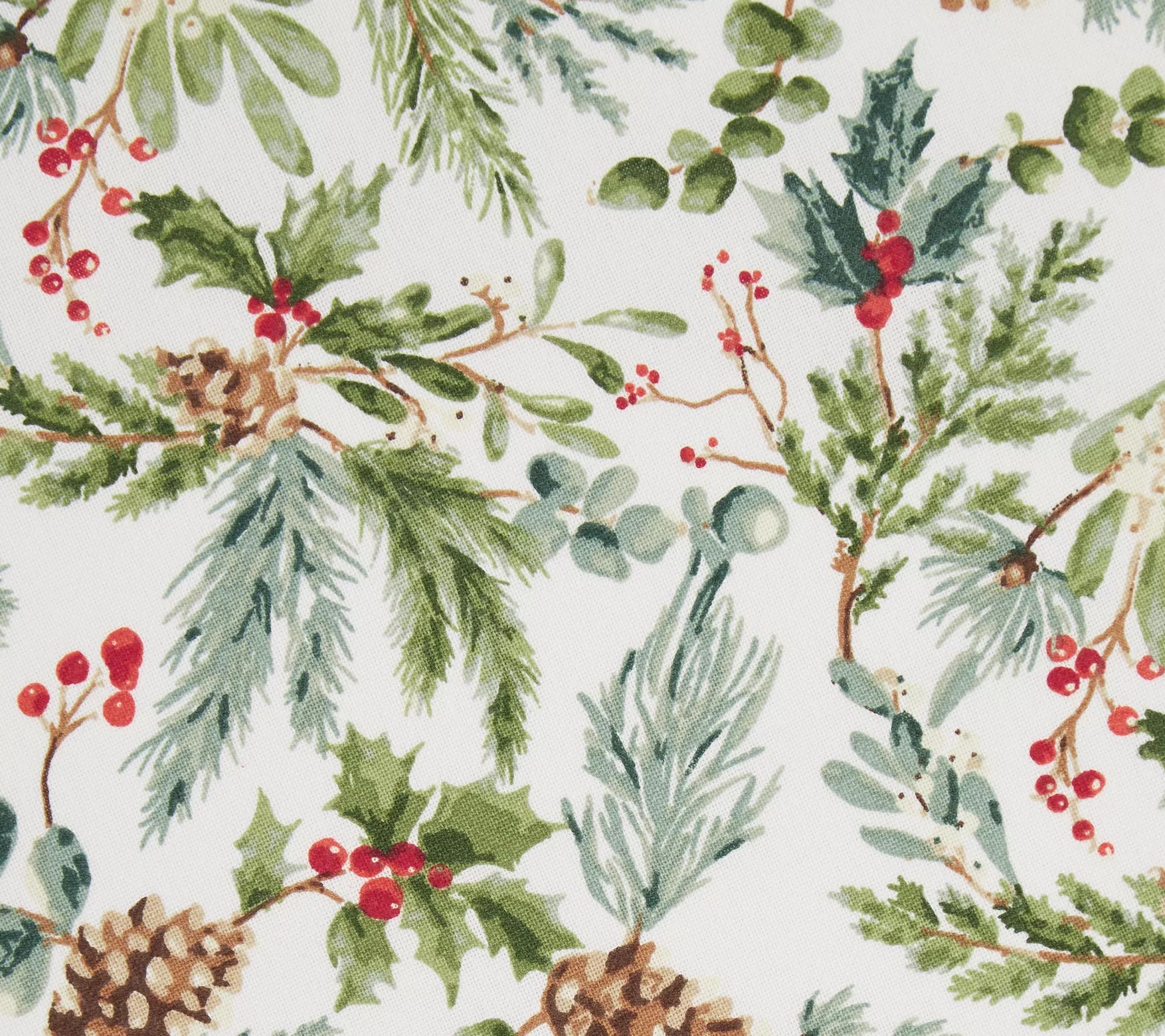 Design Imports Heritage Holiday Sprigs Tablecloth 52" x 52"