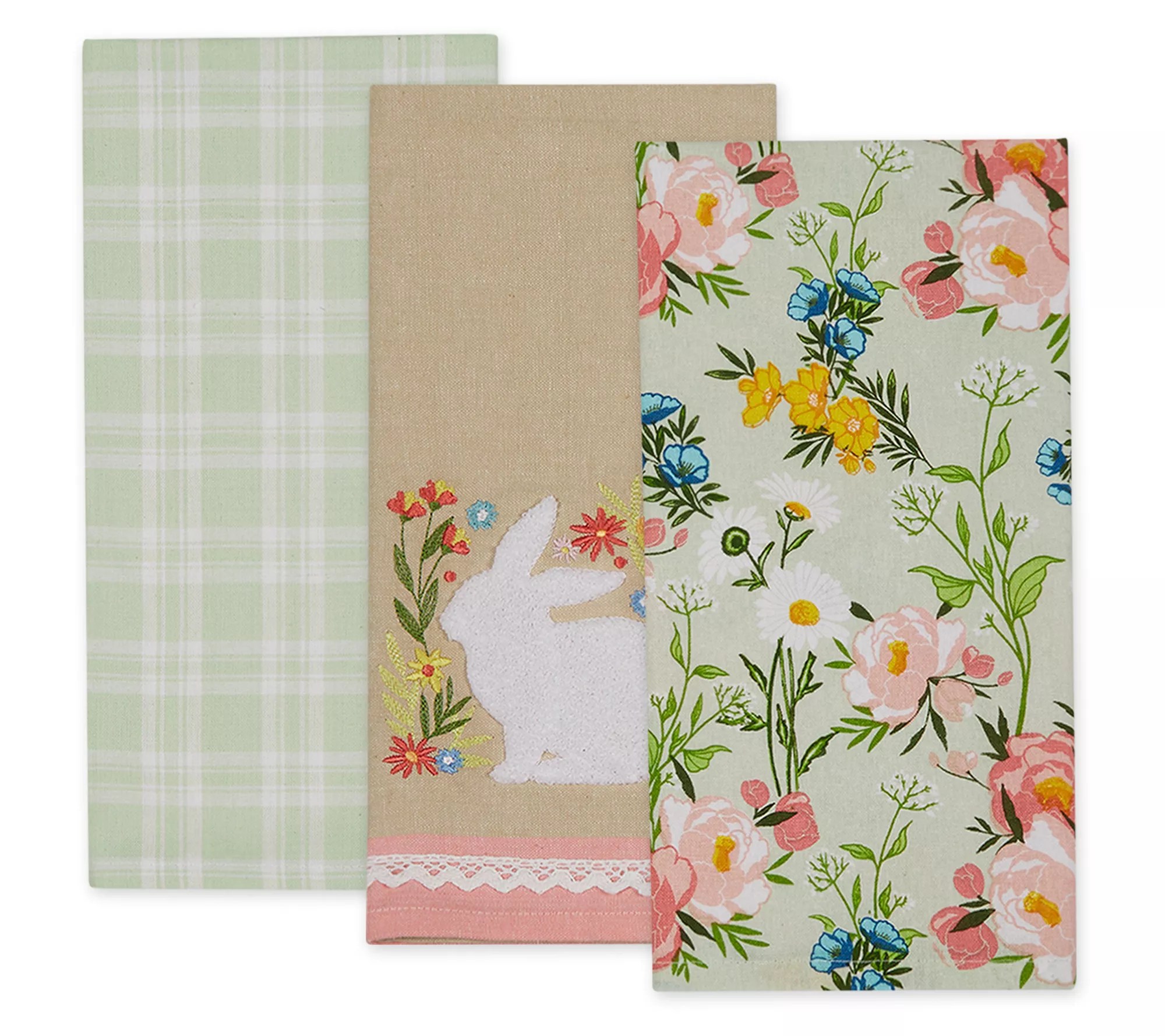 Design Imports (3) Spring Bouquet Bunny Kitchen Towel Set