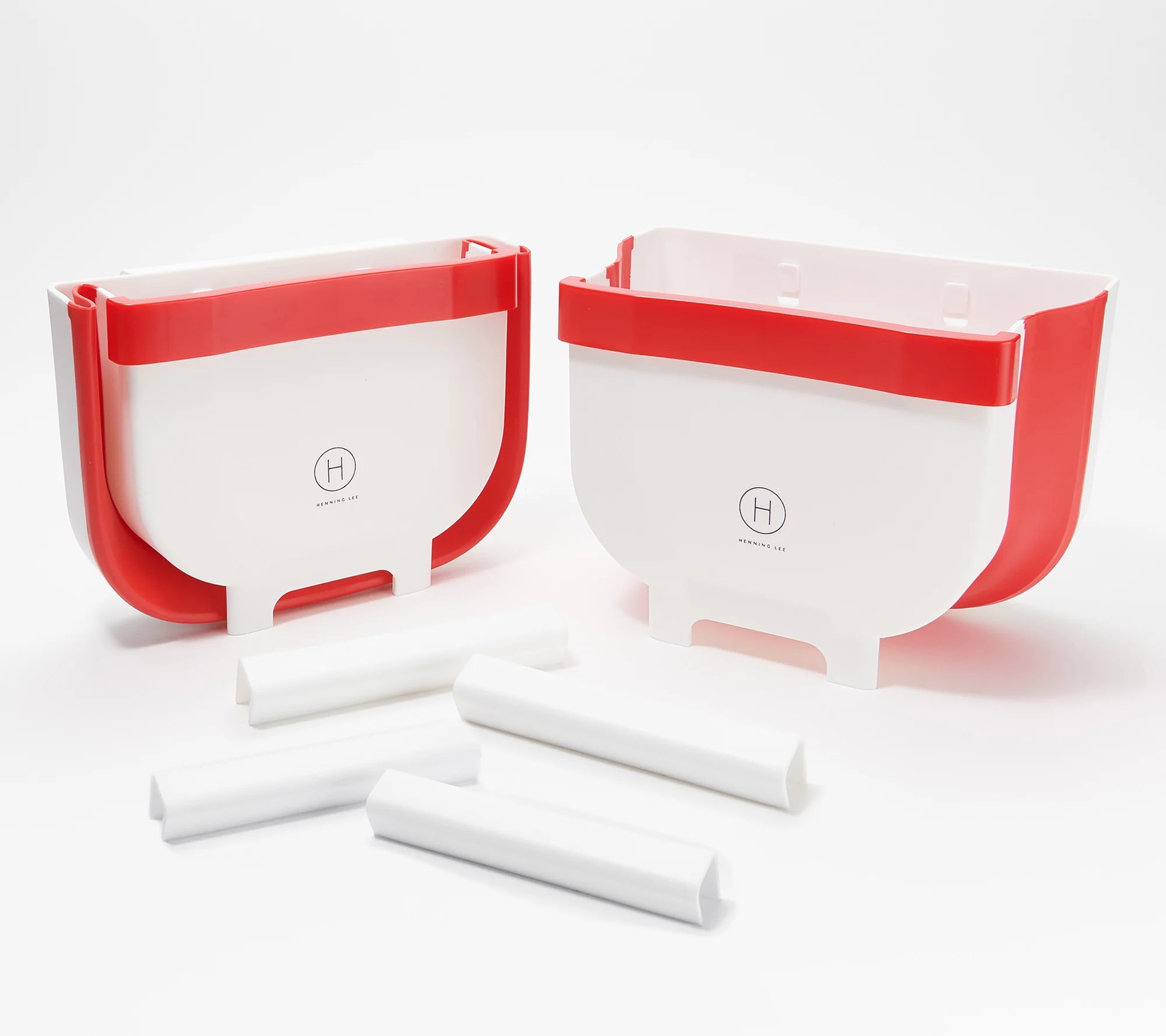 Henning Lee S/2 4.75 Quart Collapsible Countertop Waste Bins