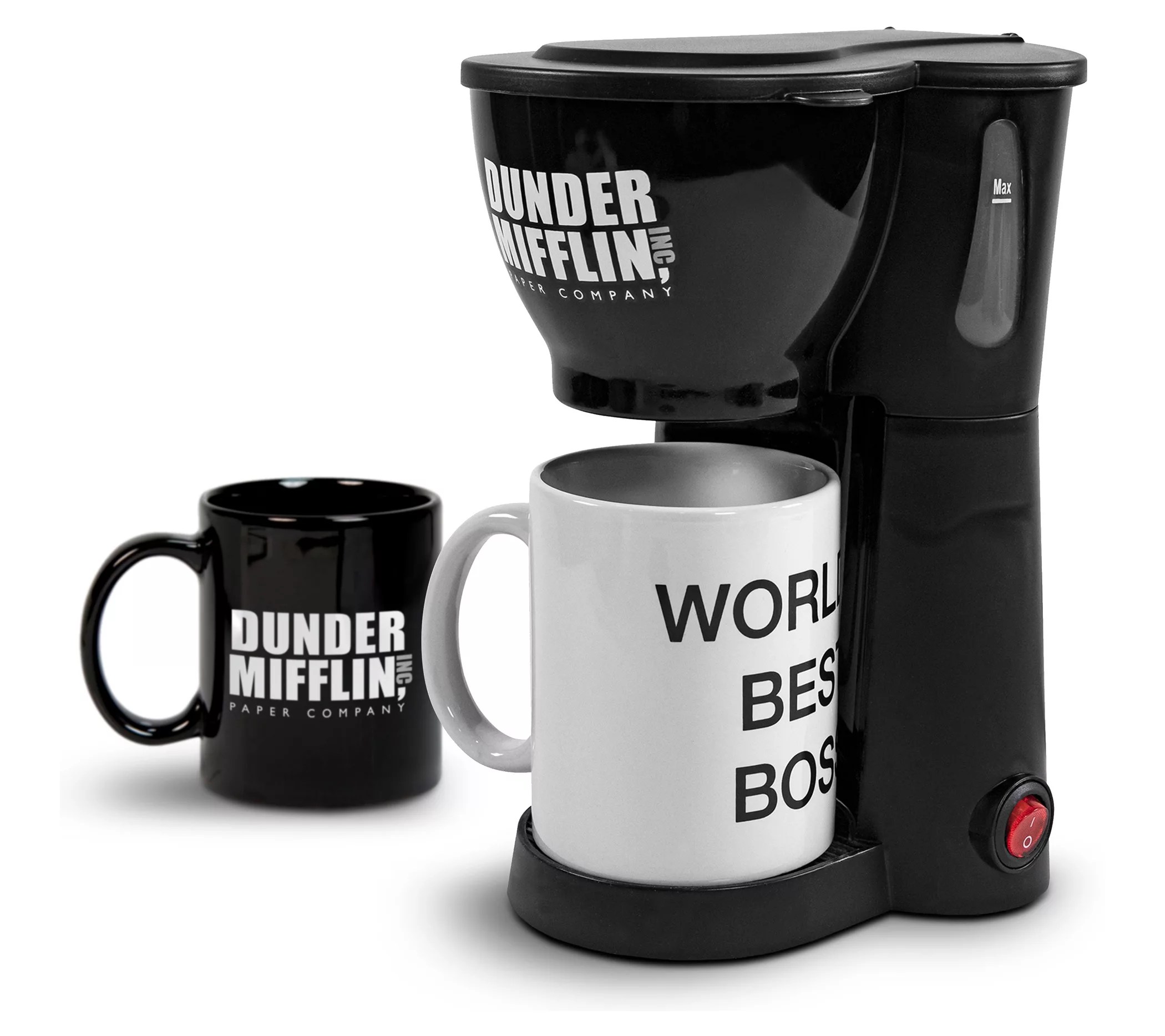 Uncanny Brands The Office Single Cup Coffee Mak er and Two Mug