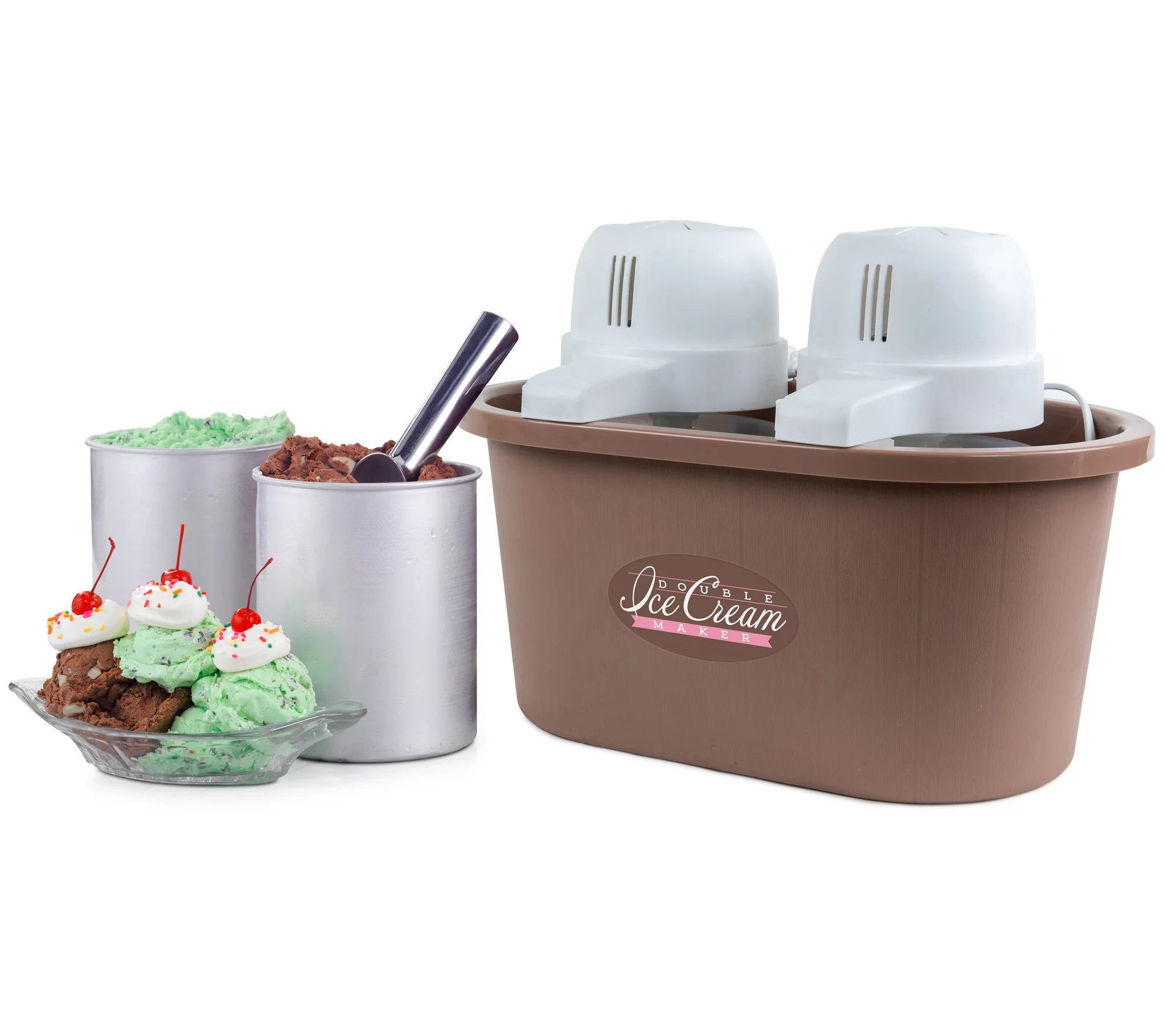 Nostalgia 4Quart Double Flavor Ice Cream Maker
