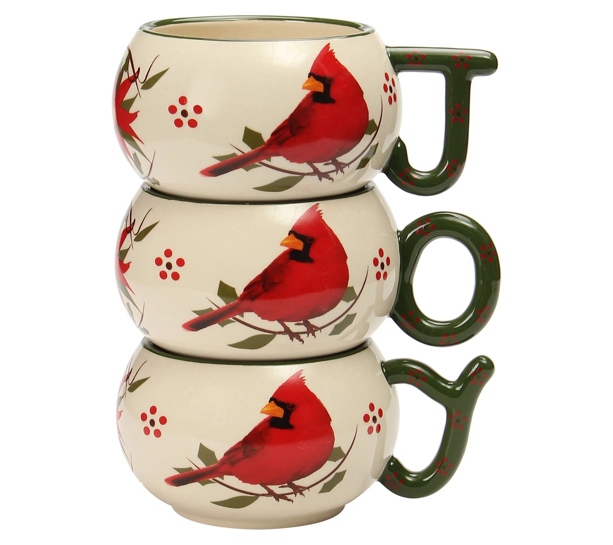 Temptations Holiday Set of 3 JOY Stacking Mugs