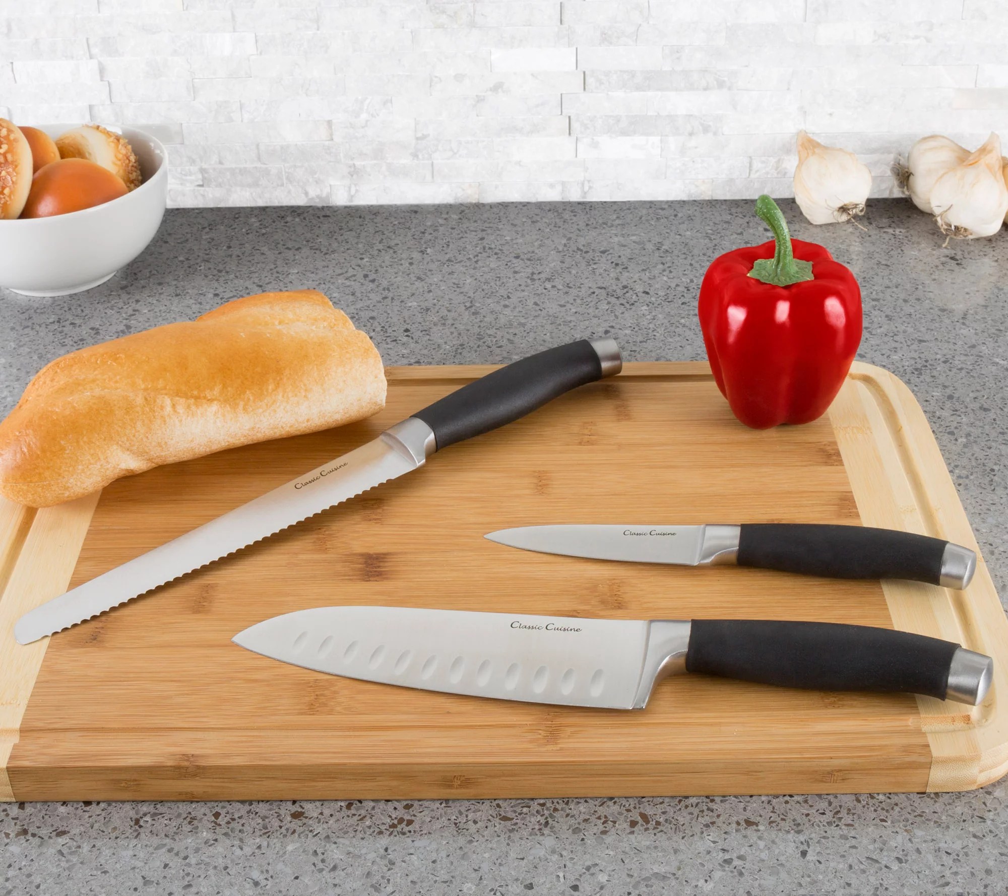 Classic Cuisine 15Piece Stainless Steel Knife Block Set