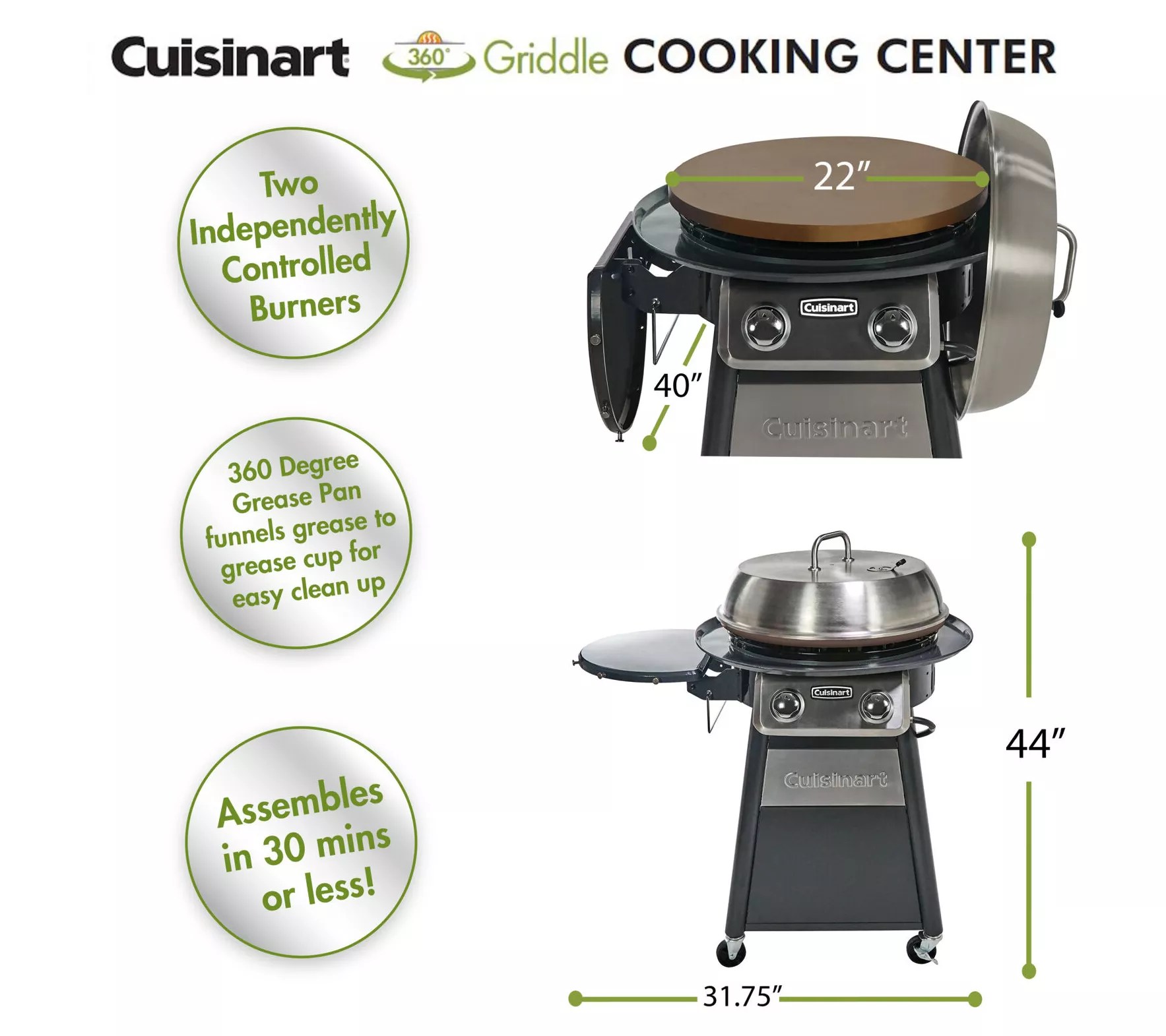 Cuisinart 22" Deluxe Outdoor Standing Griddle - QVC.com