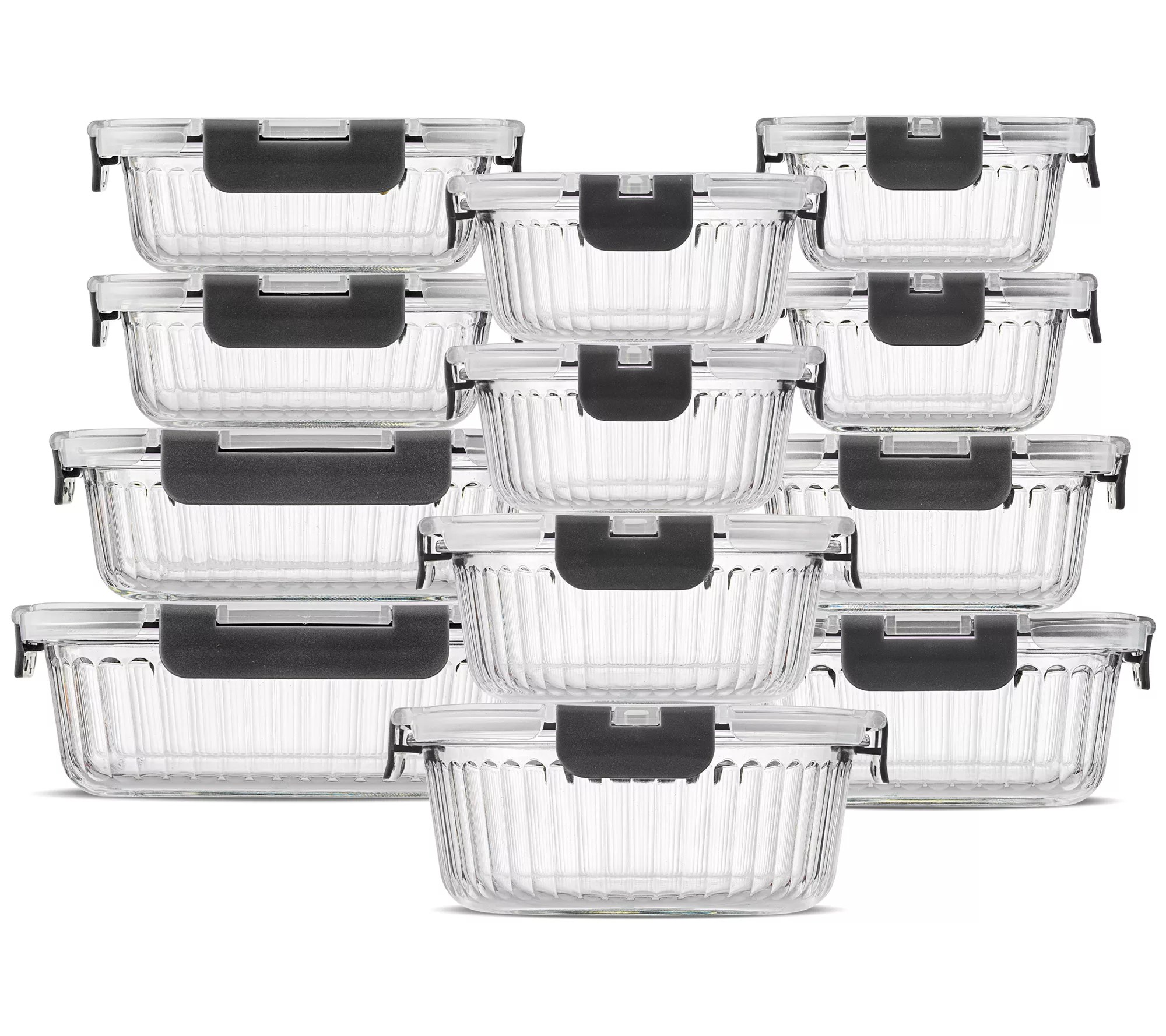 JoyJolt 24Piece Fluted Food Storage Container Set with Lids