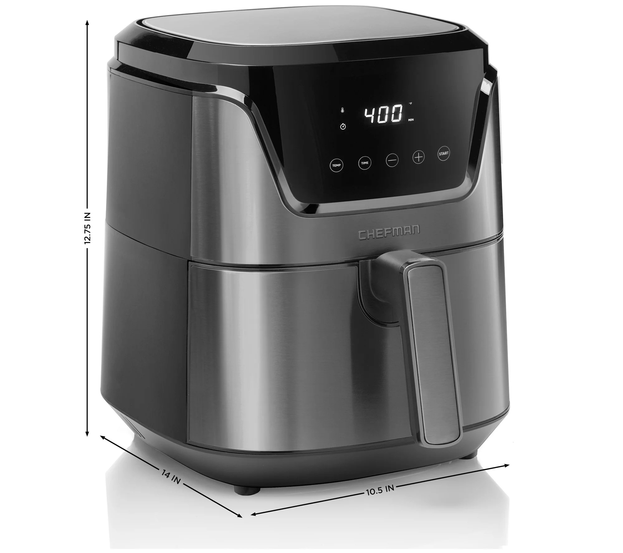Chefman 4.6 Quart RapidAir Black Stainless Ste el Air Fryer