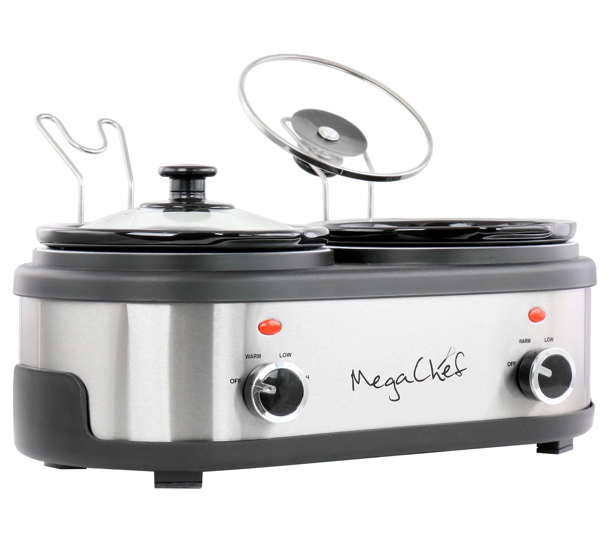MegaChef Dual 1.5qt Crock Buffet Slow Cooker