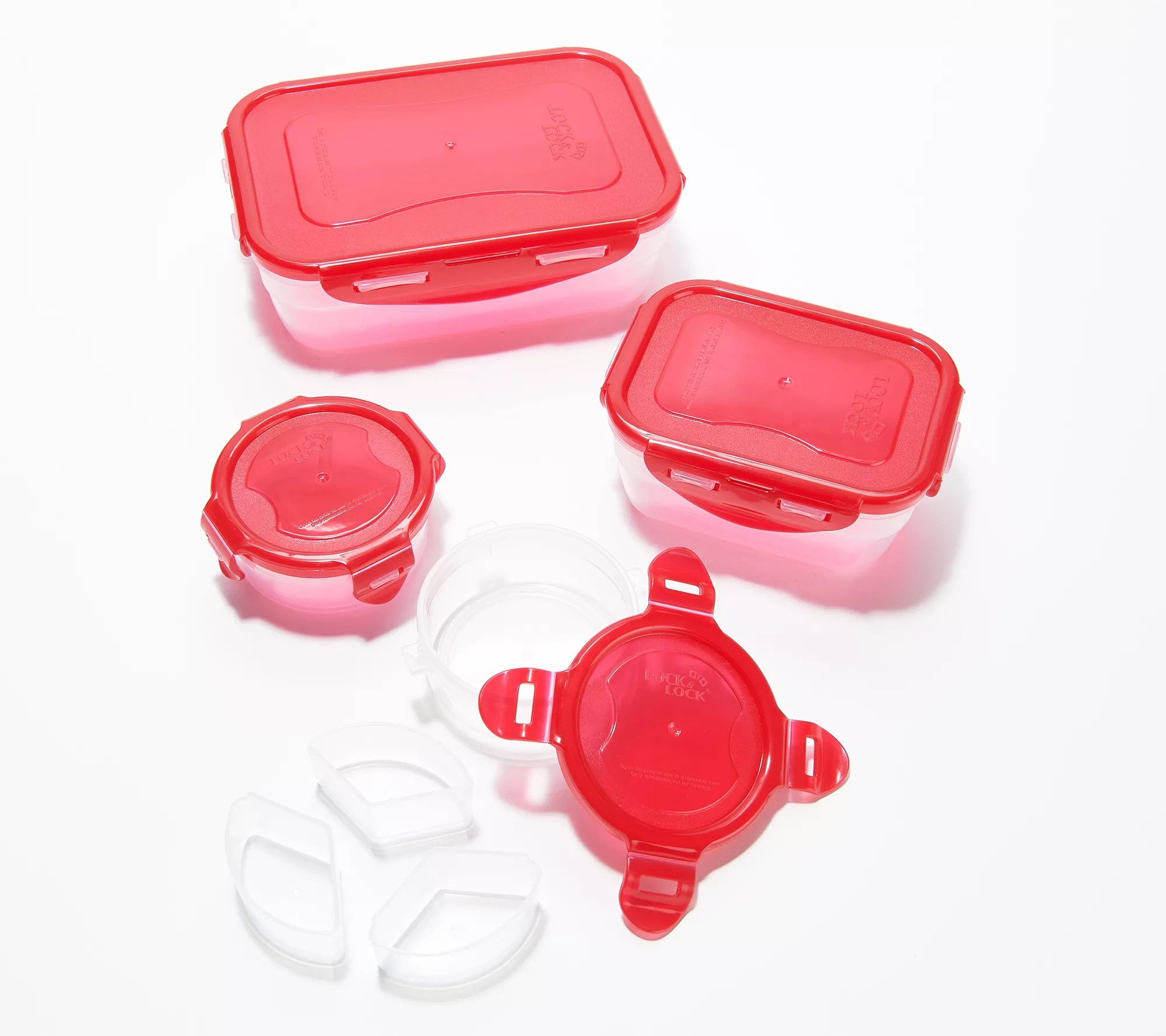 LocknLock Lunch Bag w/ (2) Rectangle & (2) Round Containers