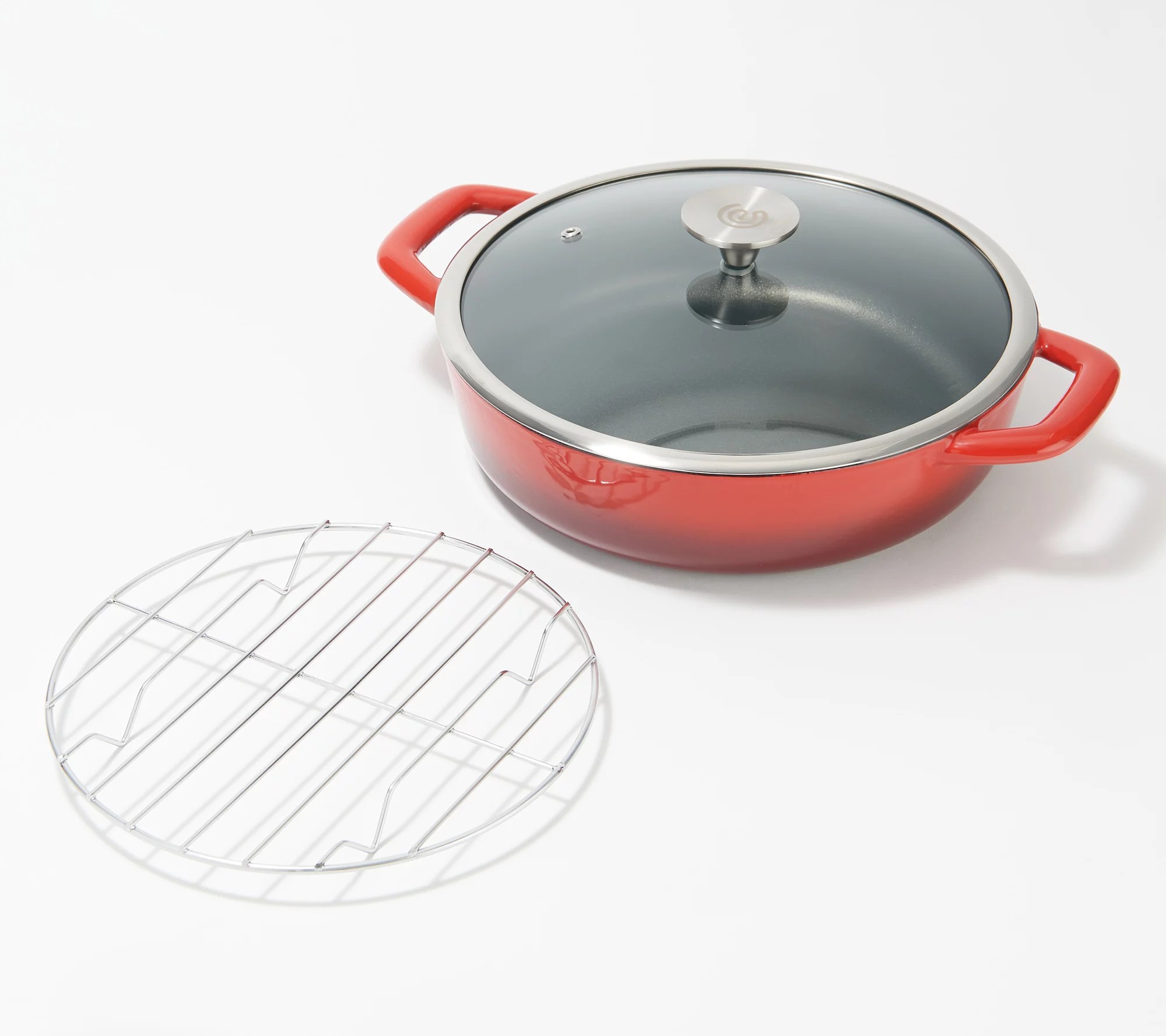 "As Is" Cook's Essentials 3qt Nonstick Cast Iron Elite Covered Braiser