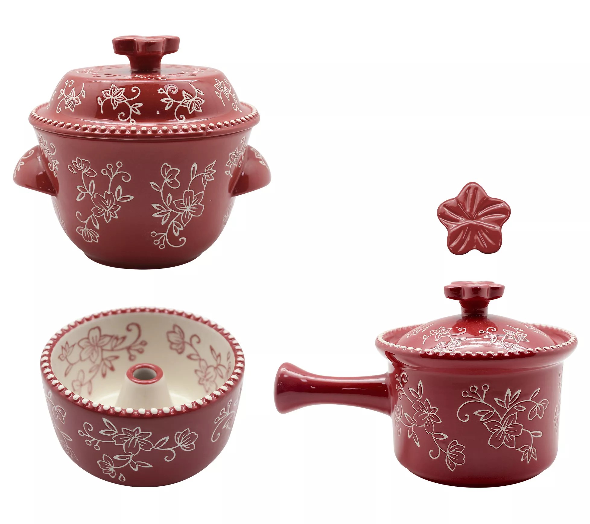 Temptations Floral Lace Set of 3 Quick Cookers