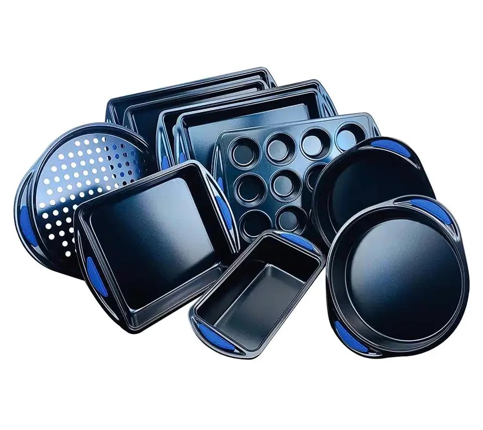 Nutrichef Blue Kitchen Oven Baking Pans (10Pie ces)