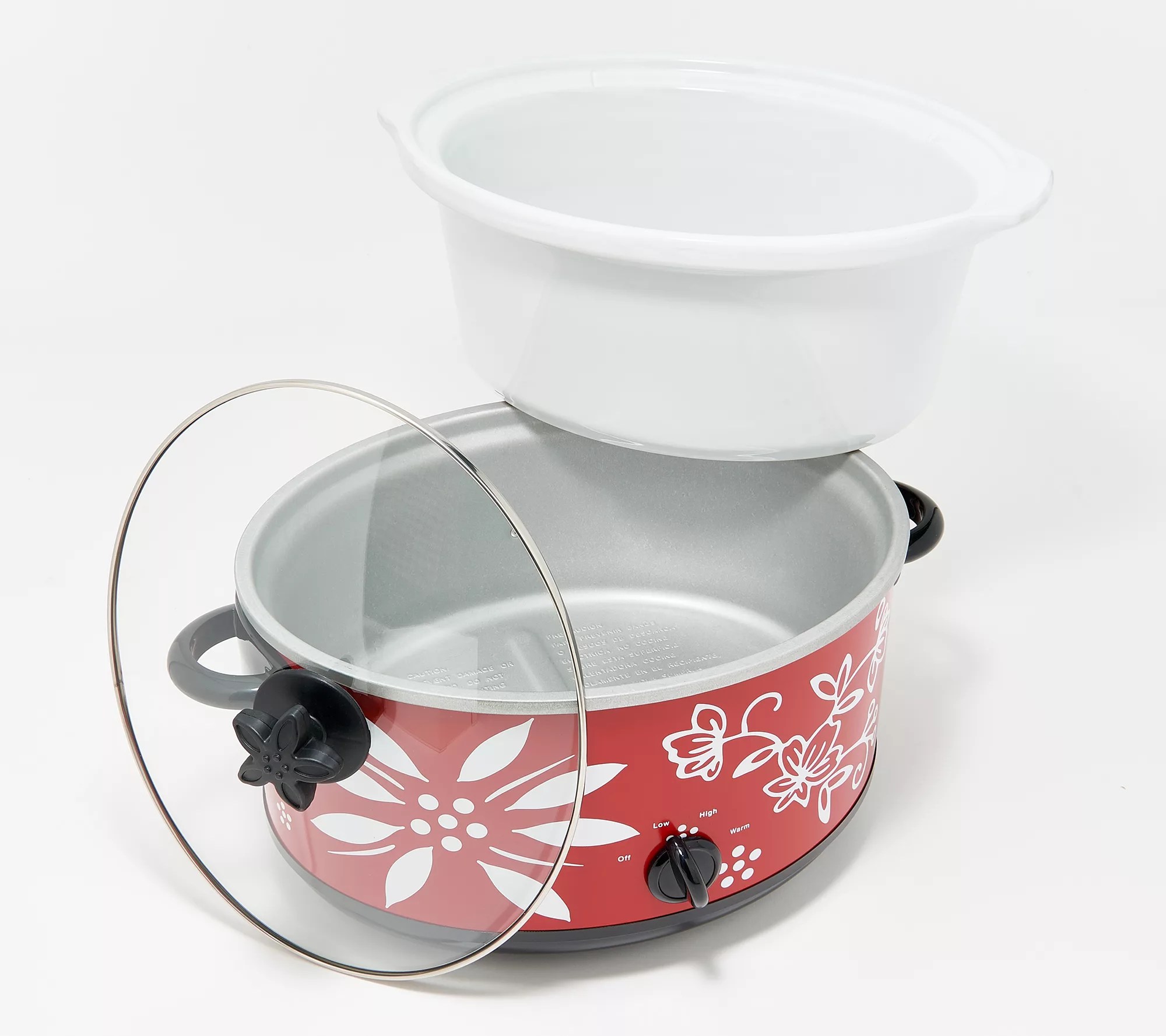 Temptations 6qt Old World Floral Lace Patterned Slow Cooker