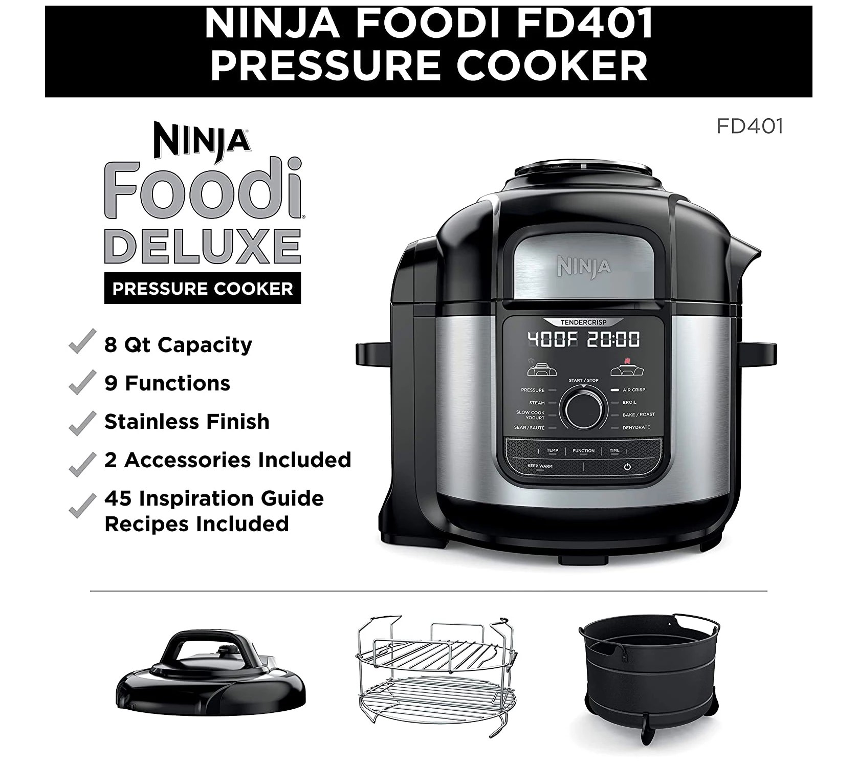 Ninja Foodi Deluxe 8Qt Pressure Cooker