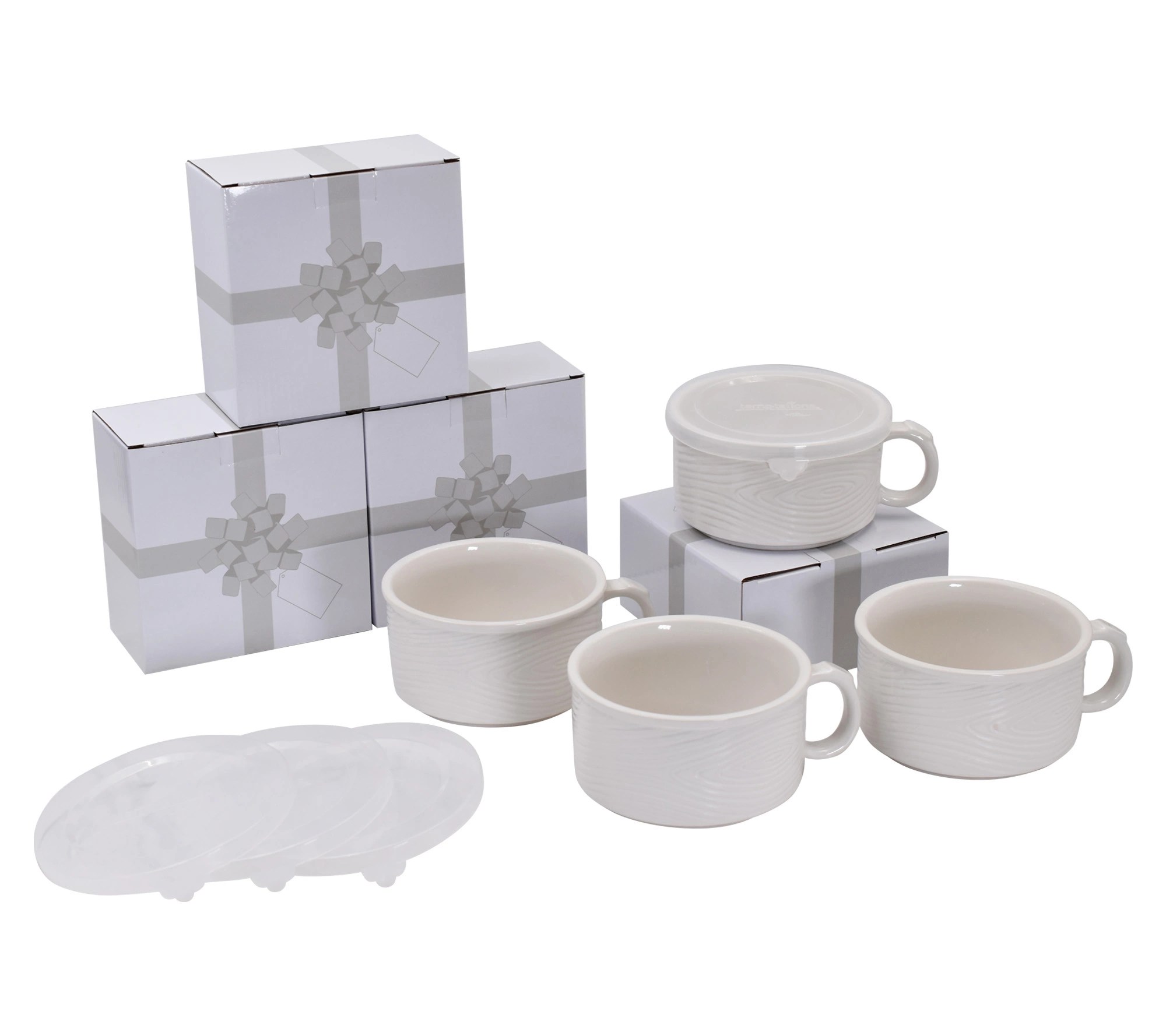 Temptations Set of 4 Doodle Doo or Woodland Meal Mugs