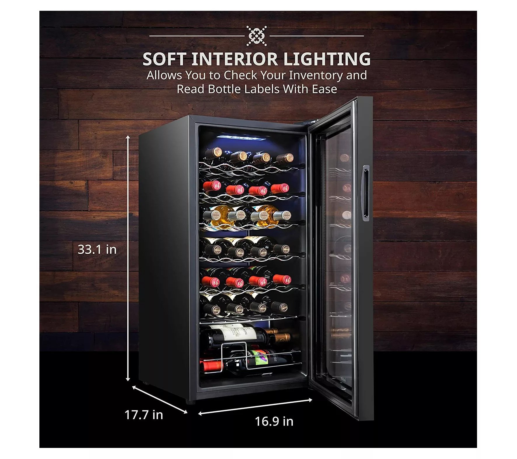 Ivation 28Bottle Wine Cooler w/Lock