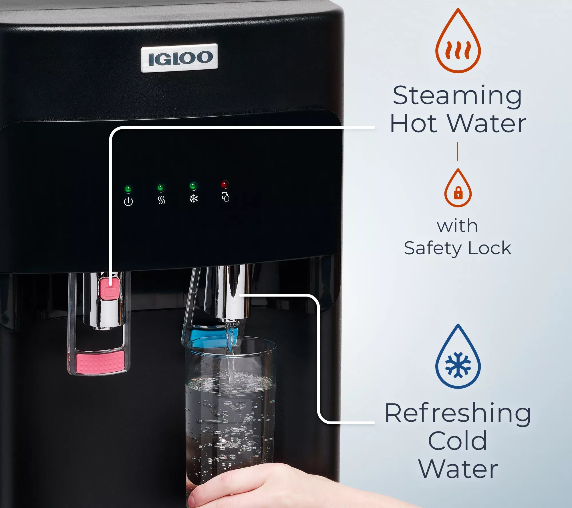 Igloo 3 & 5 Gallon Bottom Load Hot & Cold Water Dispenser