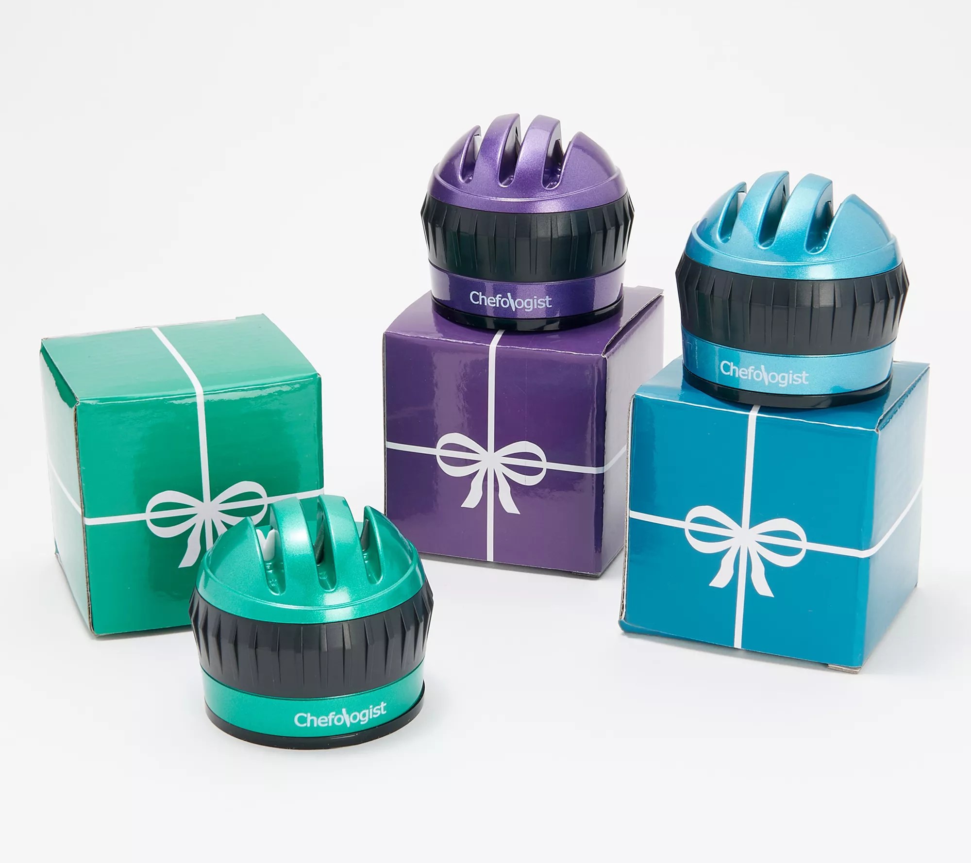 "As Is" Chefologist Set of (3) 3Stage Knife Sharpener with Gift Boxes