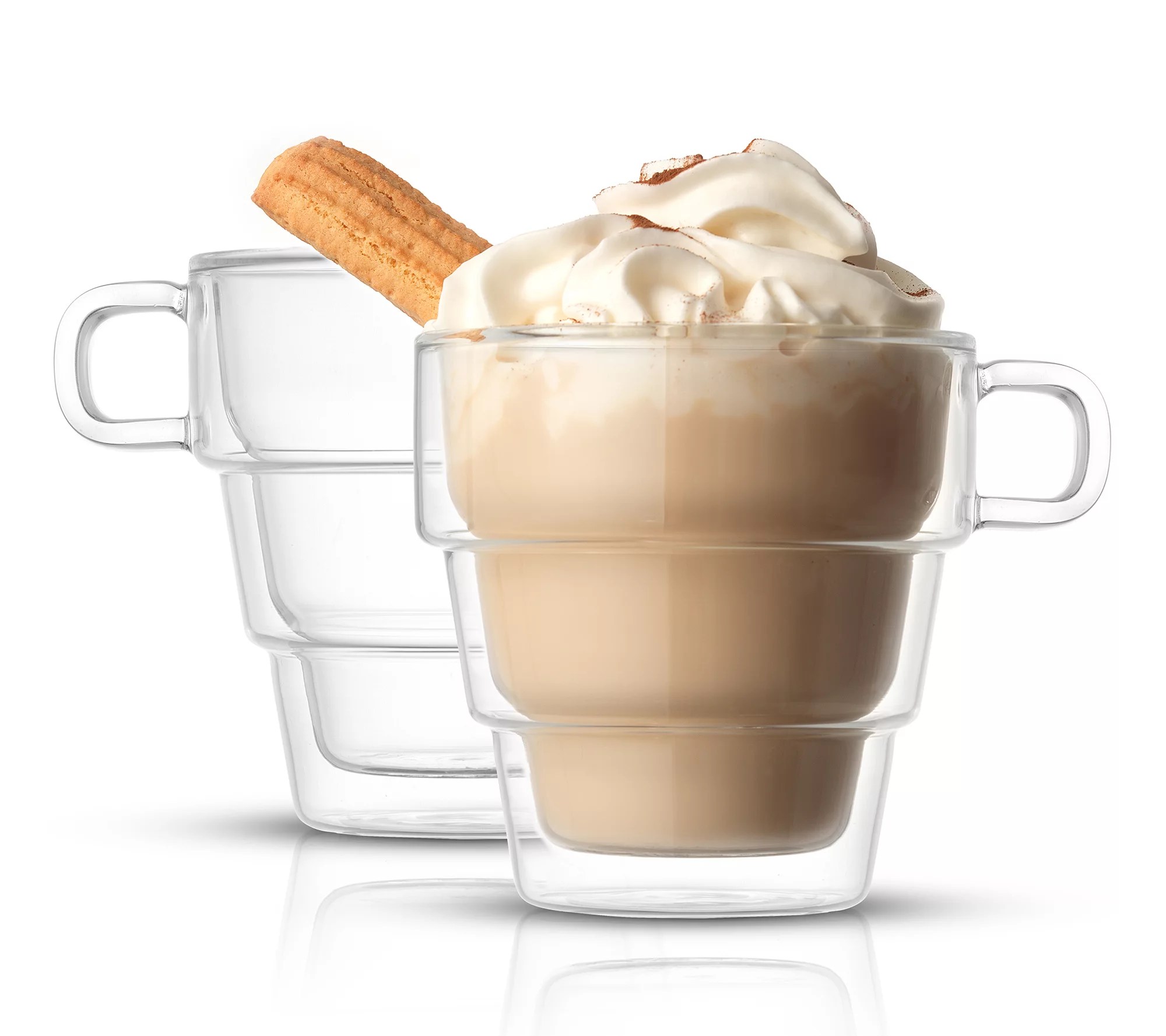 JoyJolt Set of (2) 16oz Pila DoubleWalled Coffee Tea Cups