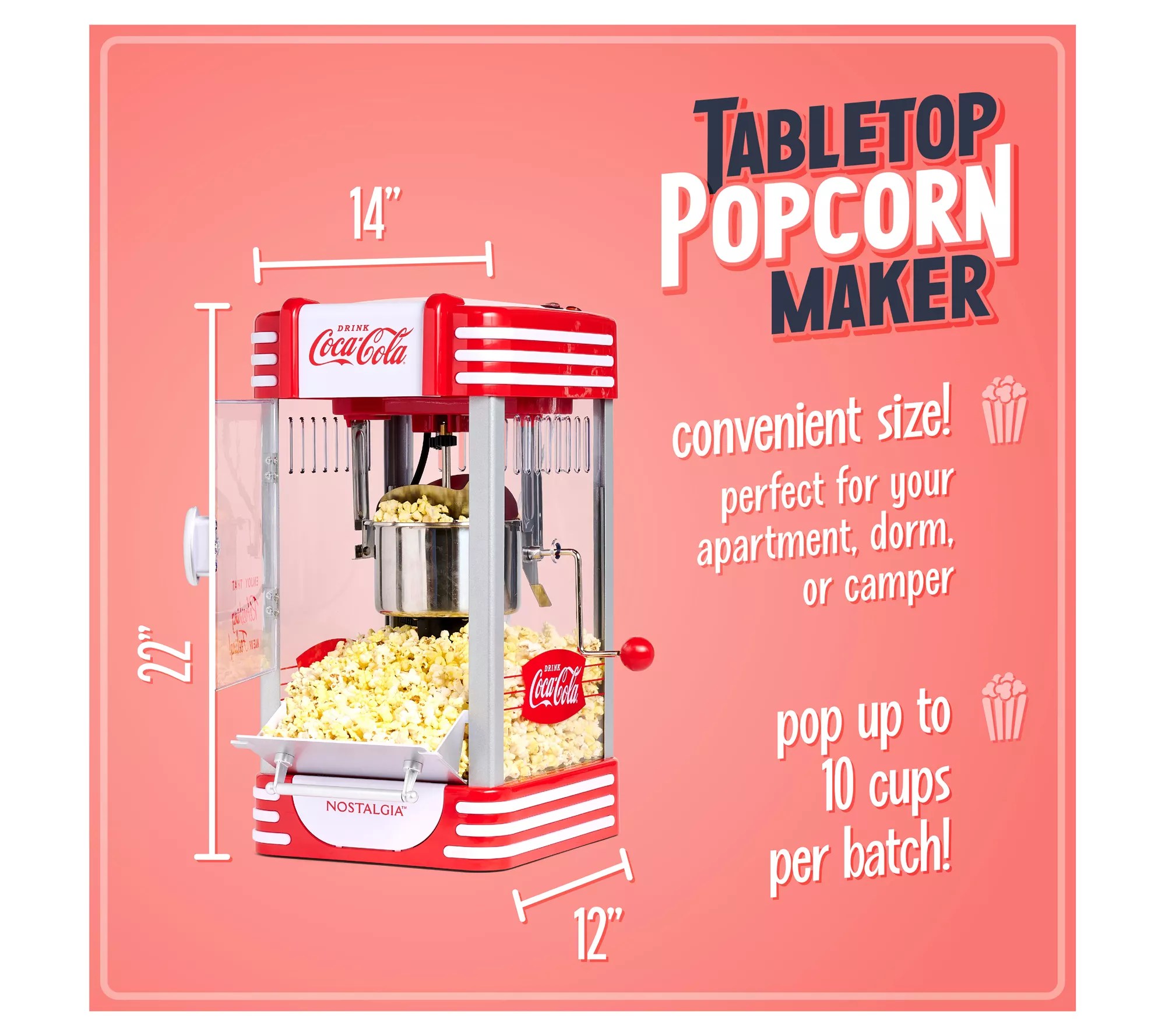 Nostalgia CocaCola 2.5Oz. Kettle Popcorn Make r