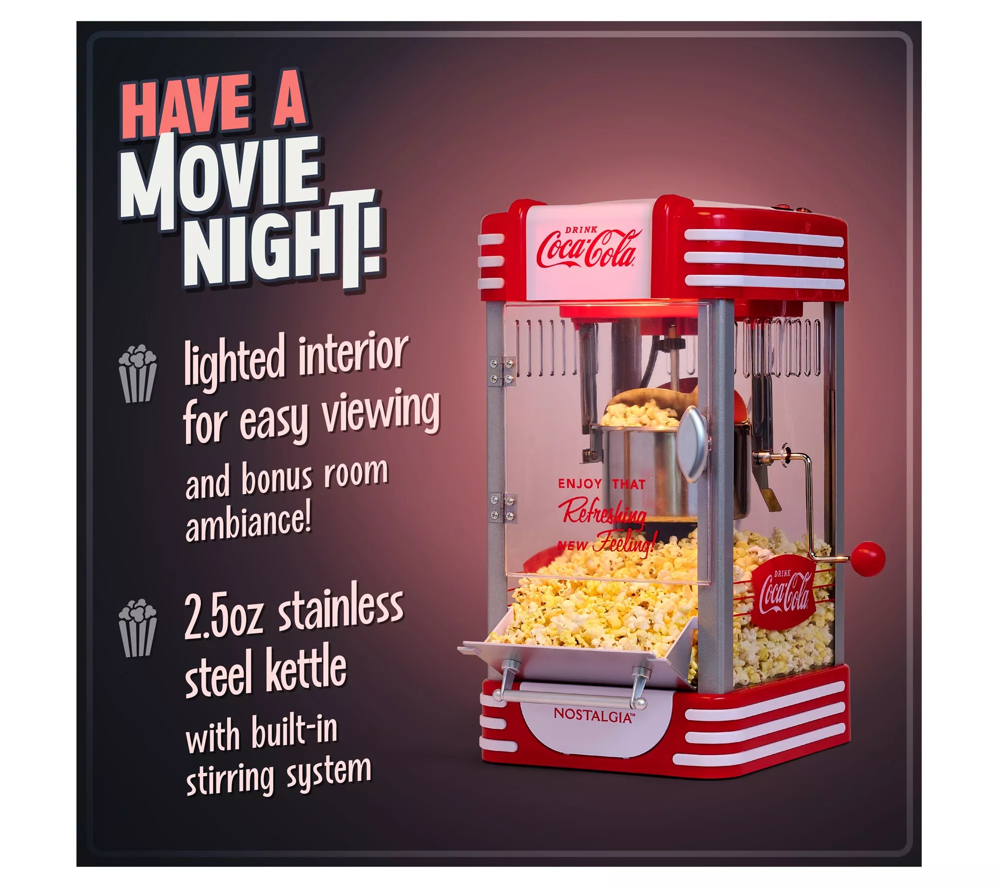 Nostalgia CocaCola 2.5Oz. Kettle Popcorn Make r
