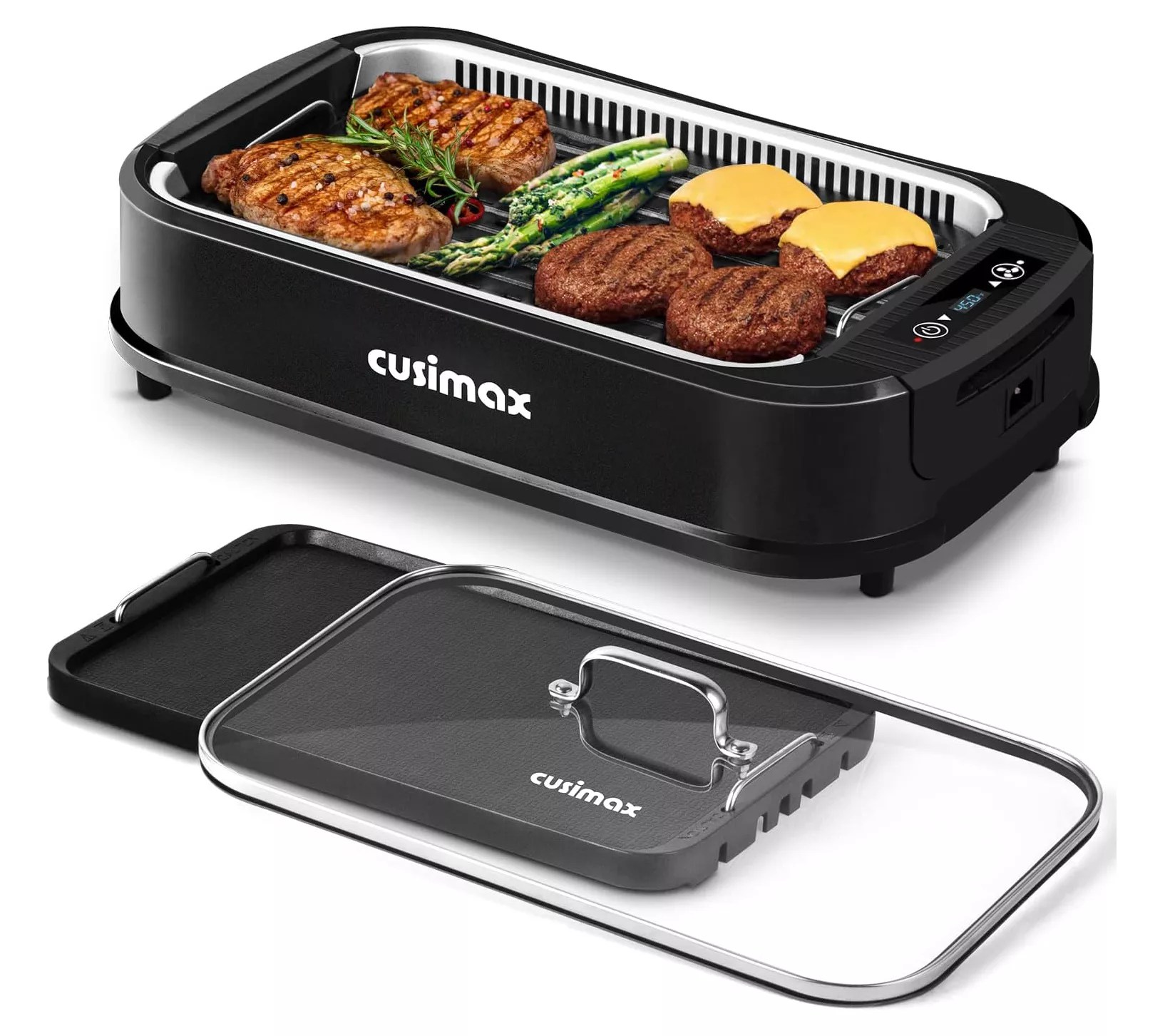 Cusimax Electric Portable Indoor Smokeless Grill, Double Plate