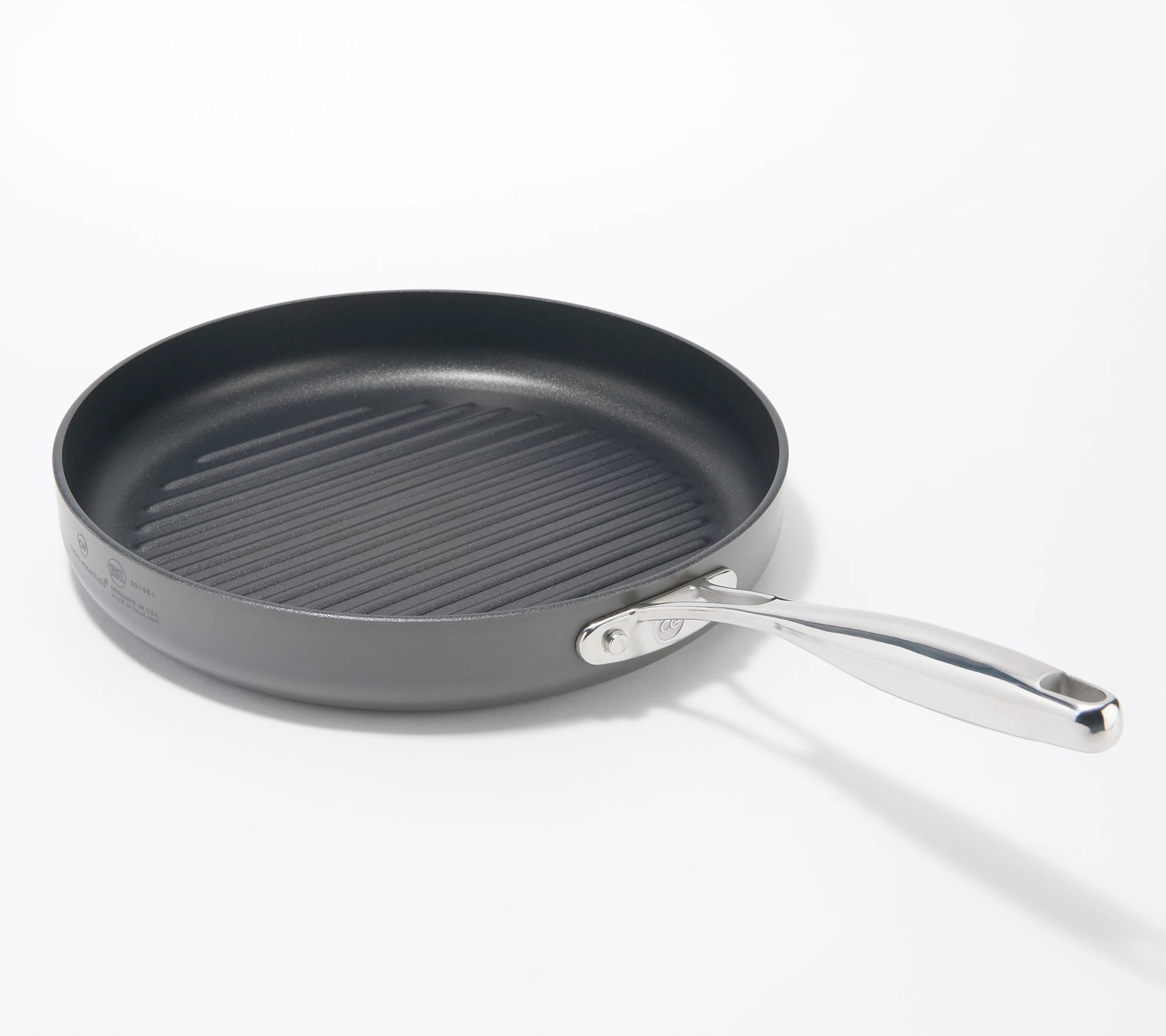 Cook's Essentials Hard Anodized 12" Round Deep Grill Pan