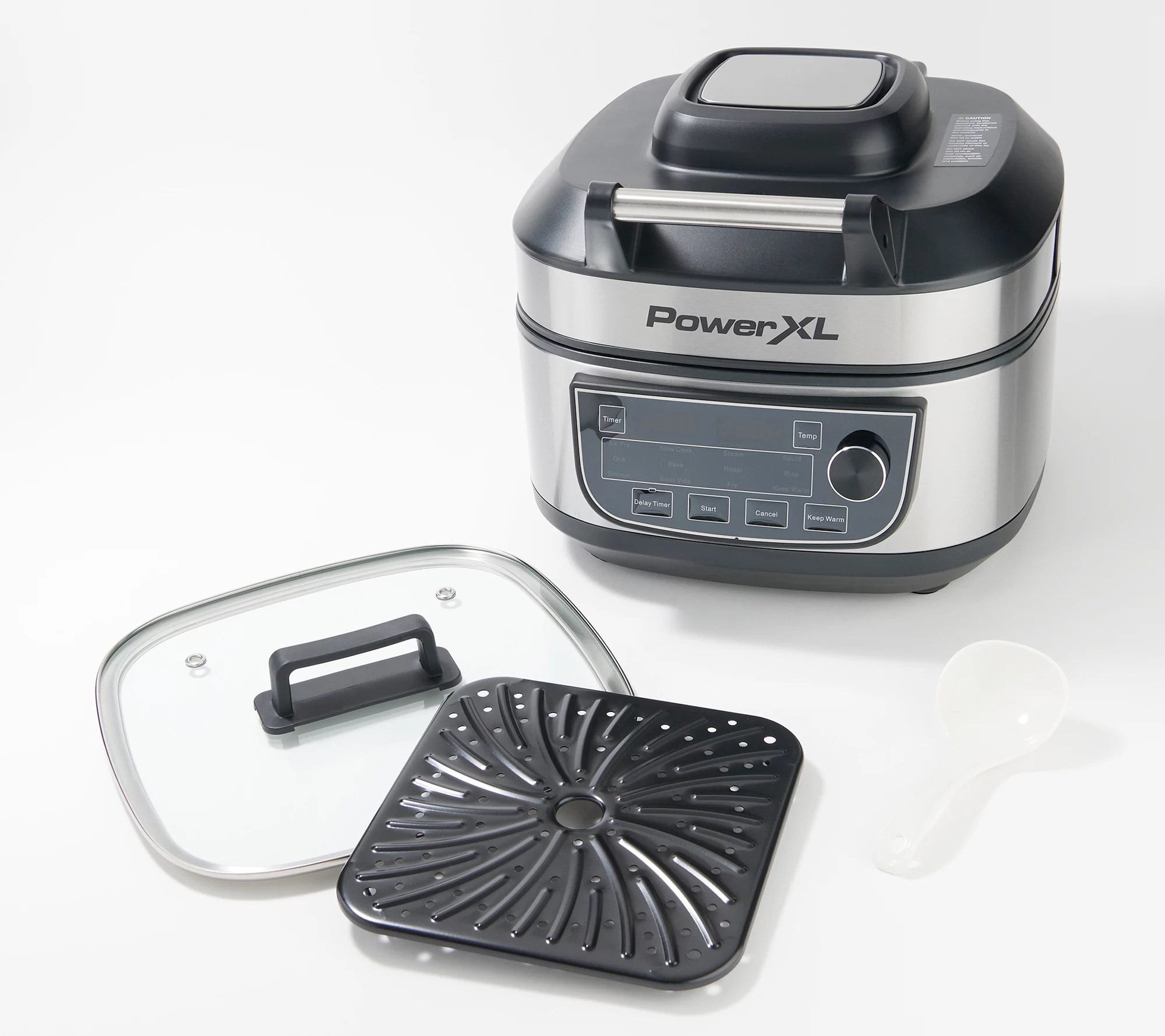 PowerXL 1550W 6qt 12in1 Grill Air Fryer Combo with Glass Lid