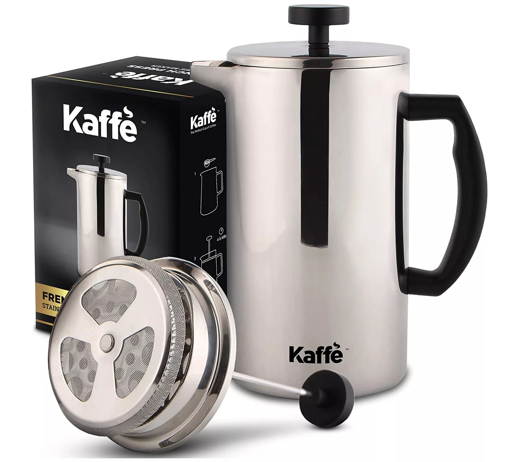 Kaffe 6 Cup Stainless Steel French Press Coffee& Tea Maker