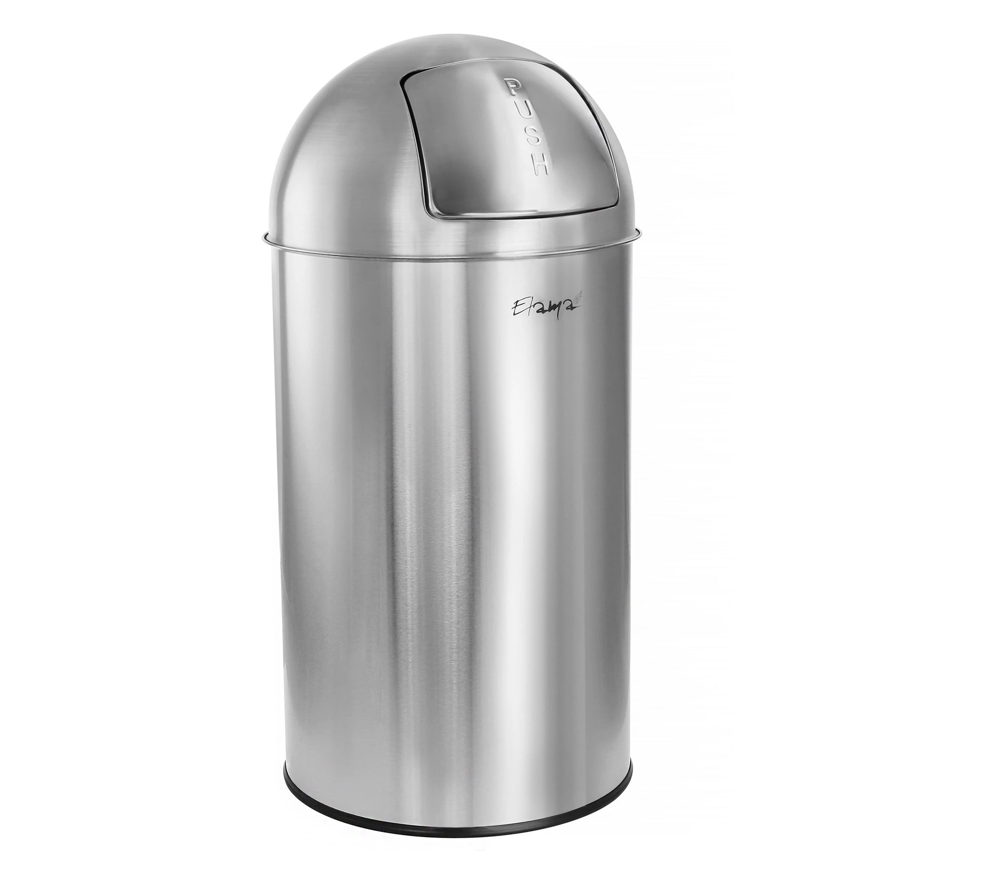 Elama 50Liter Push Lid Stainless Steel Cylinder Trash Can